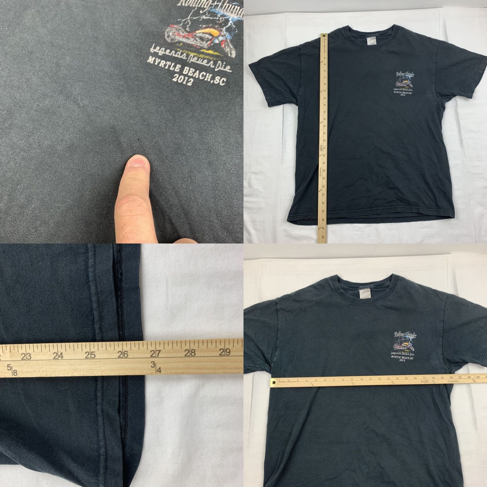 Harley Davidson VINTAGE Harley-Davidson Rolling Thunder Myrtle Beach T Shirt Adult Large Black Motorcycle Biker 2012 Mens L Black Short Sleeve Crew Neck T-Shirt Size US L / EU 52-54 / 3 - 8 Thumbnail
