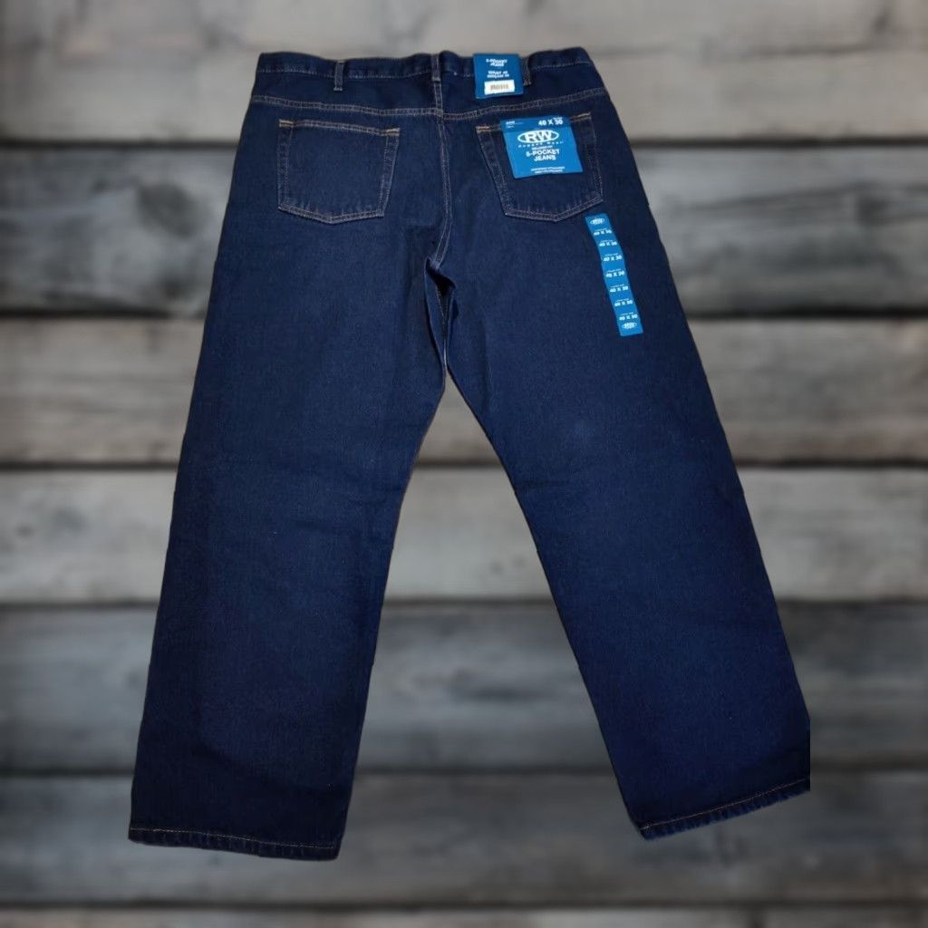 Vintage RUGGED WEAR Jeans Men 40x30 Blue Straight Fit Denim Cotton Relaxed Style Pockets 5 Pocket NWT Size US 40 / EU 56 - 1 Thumbnail
