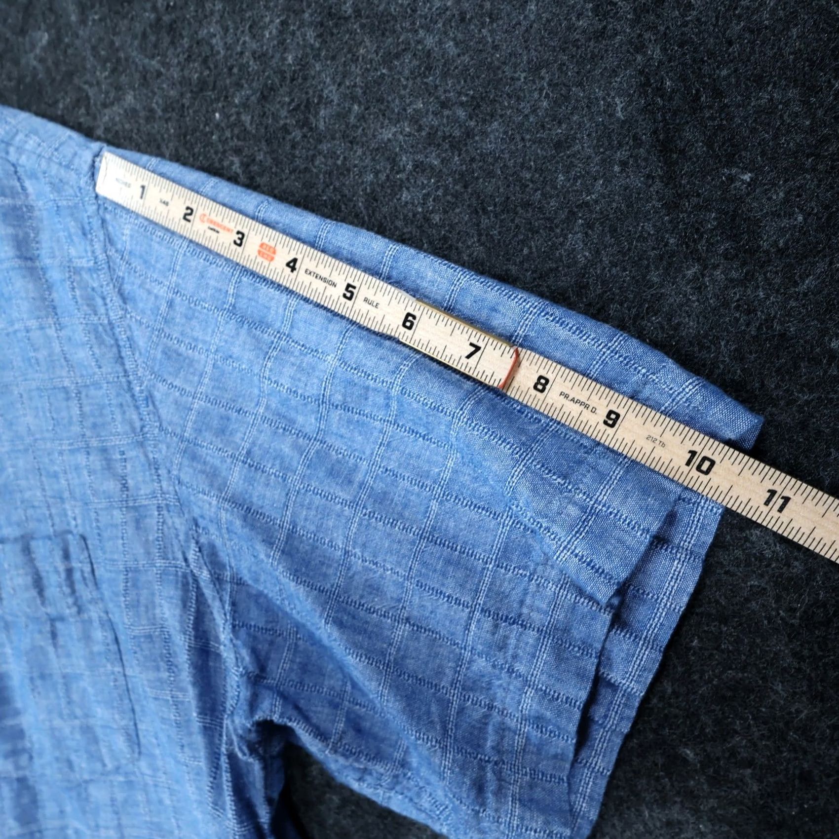 Weatherproof Weatherproof Vintage Button-Down Shirt Mens XL Blue Excellent Short Sleeve Linen Blend Grid Shirt Size US XL / EU 56 / 4 - 4 Thumbnail