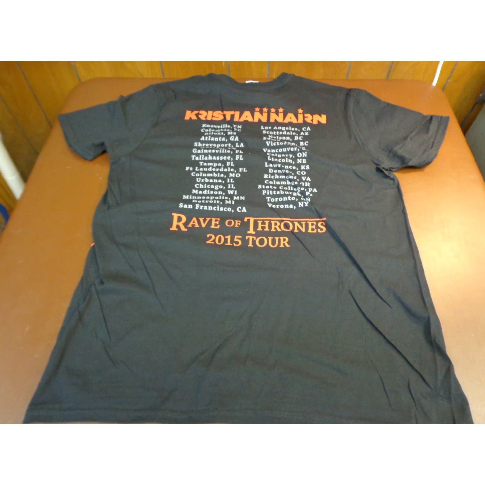 Gildan Kristian Nairn Rave of Thrones 2015 Tour Black T Shirt L Mens Graphic Tee Gildan 100% Cotton Solid Game Theme Size US L / EU 52-54 / 3 - 6 Thumbnail