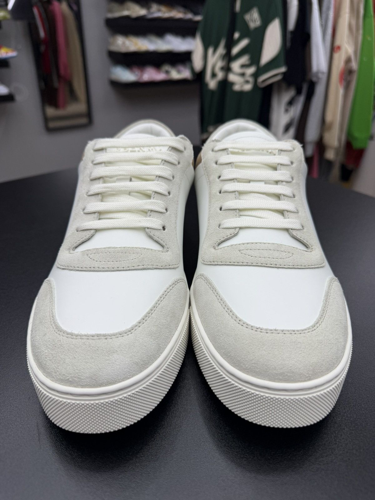 Burberry Size 12US/45EU - Burberry Leather Check Suede Low Tops Size US 12 / EU 45 - 2 Thumbnail