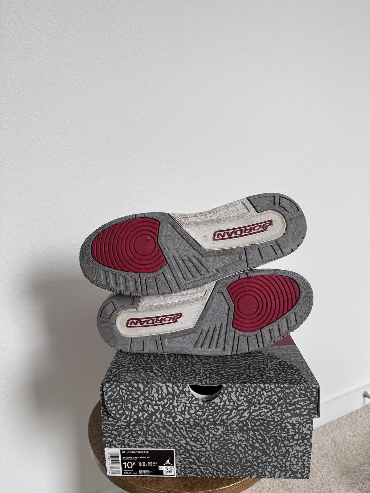 Jordan Brand × Nike Jordan 3 Cardinal Size US 10.5 / EU 43-44 - 5 Thumbnail