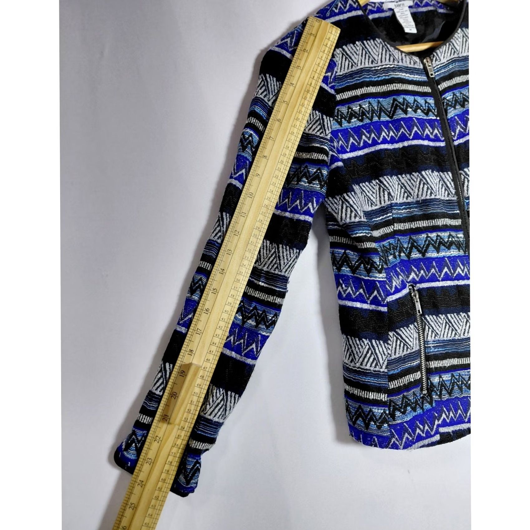 Bar III bar III Multicolor Knit Jacket Striped Long Sleeve Zip Lightweight Lined Polyester Zip Closure Womens M Color Multicolor Pattern Striped Jacket Size M / US 6-8 / IT 42-44 - 5 Thumbnail