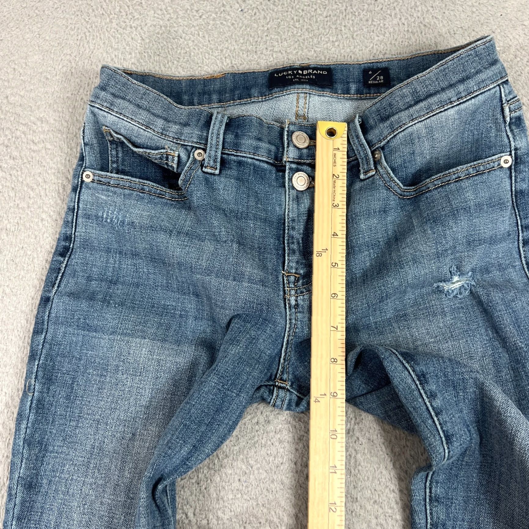 Lucky Brand Lucky Brand Jeans Womens 6/28 Blue Denim Ava Skinny Raw Size 29" - 4 Thumbnail