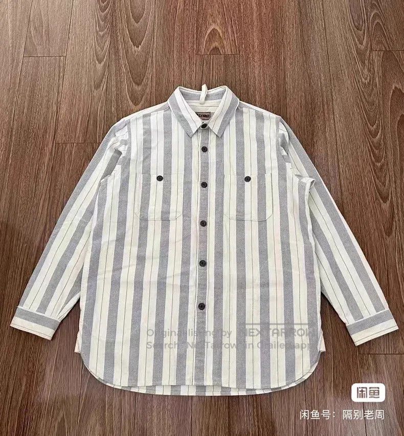 Nigel Cabourn Nigel Cabourn Loose Linen Striped Shirt Size US L / EU 52-54 / 3 - 1 Thumbnail