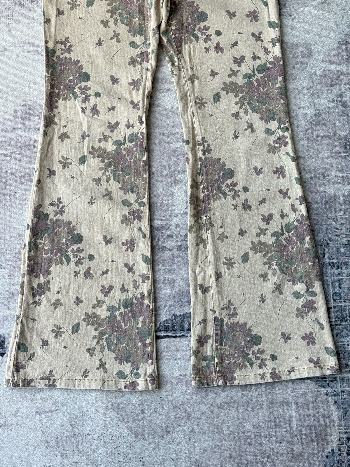 Japanese Brand × Tornado Mart Tornado Mart Femme Floral Super Flared Denim / GOA Style Size US 29 - 3 Thumbnail