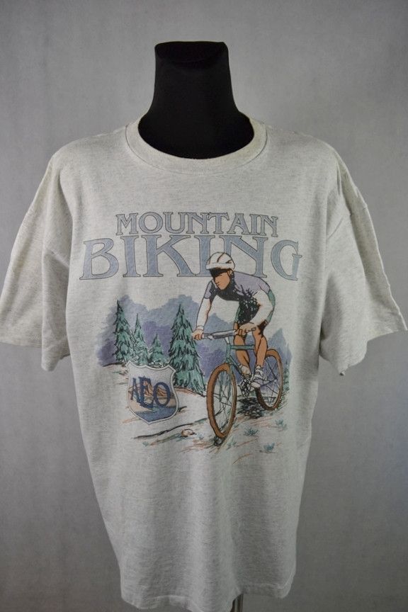 American Eagle Outfitters × Vintage 90s American Eagle Outfitters MTB Mountain Biking tee XL Size US XXL / EU 58 / 5 - 1 Thumbnail