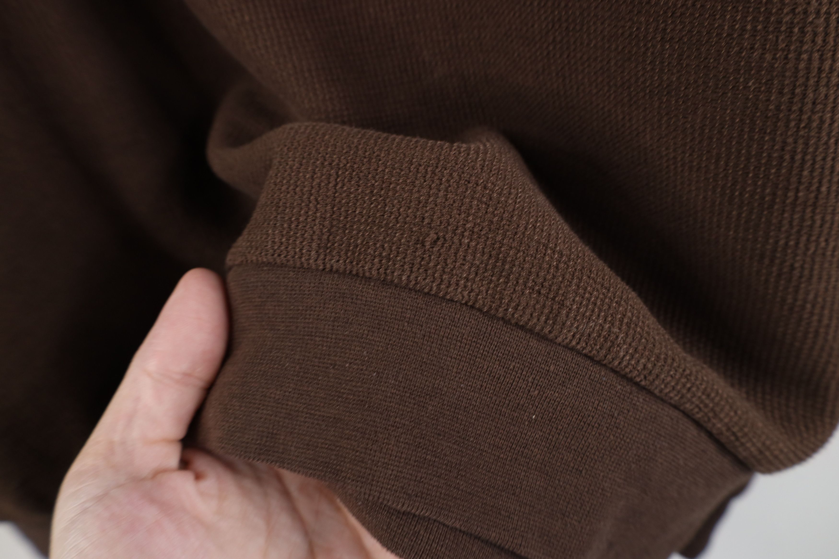 Vintage Vintage 90s Streetwear Blank Thermal Waffle Knit Polo Brown Size 3XL / US 20-22 - 10 Thumbnail