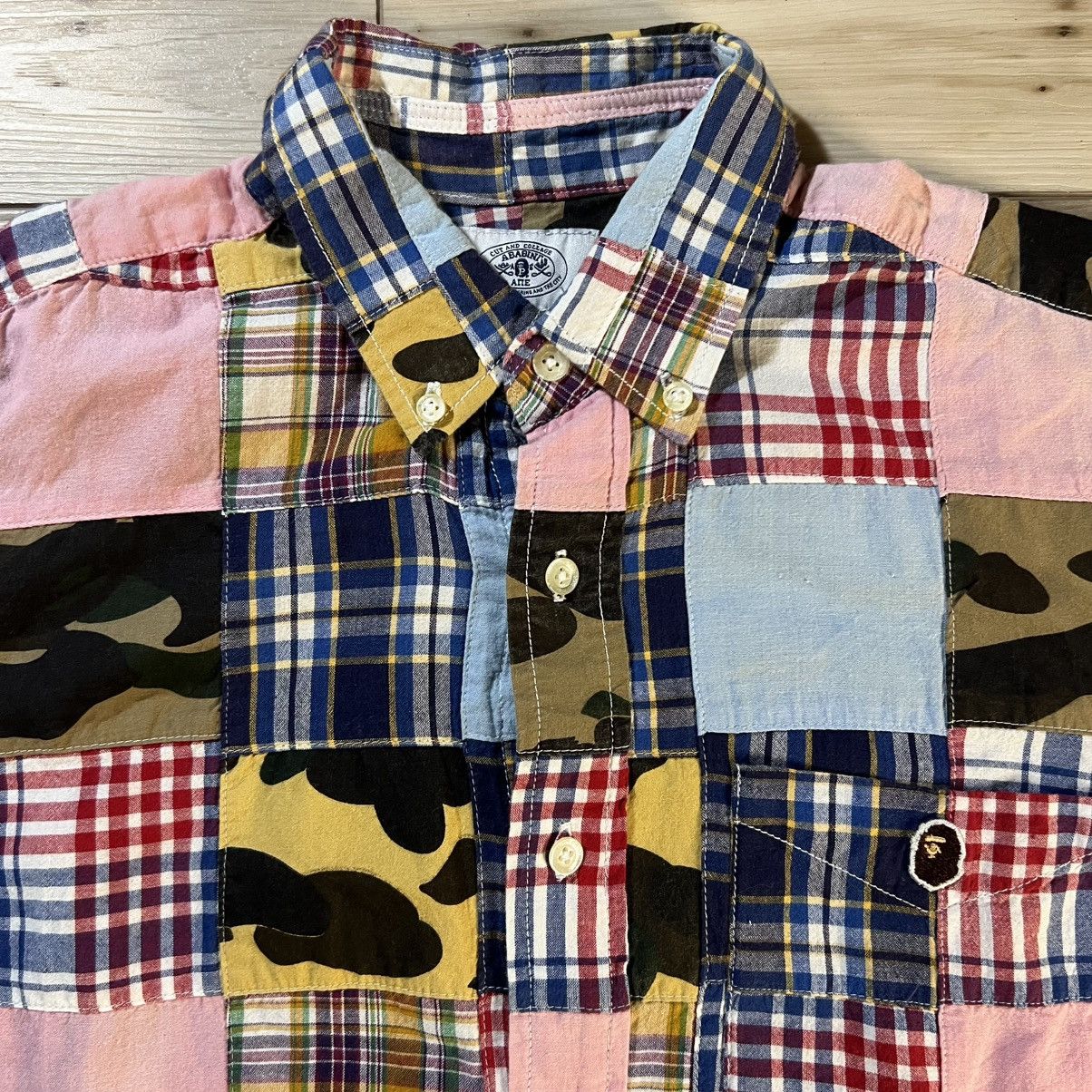 Bape BAPE Camo Patchwork Short Sleeve Button Down Shirt Size US M / EU 48-50 / 2 - 2 Thumbnail