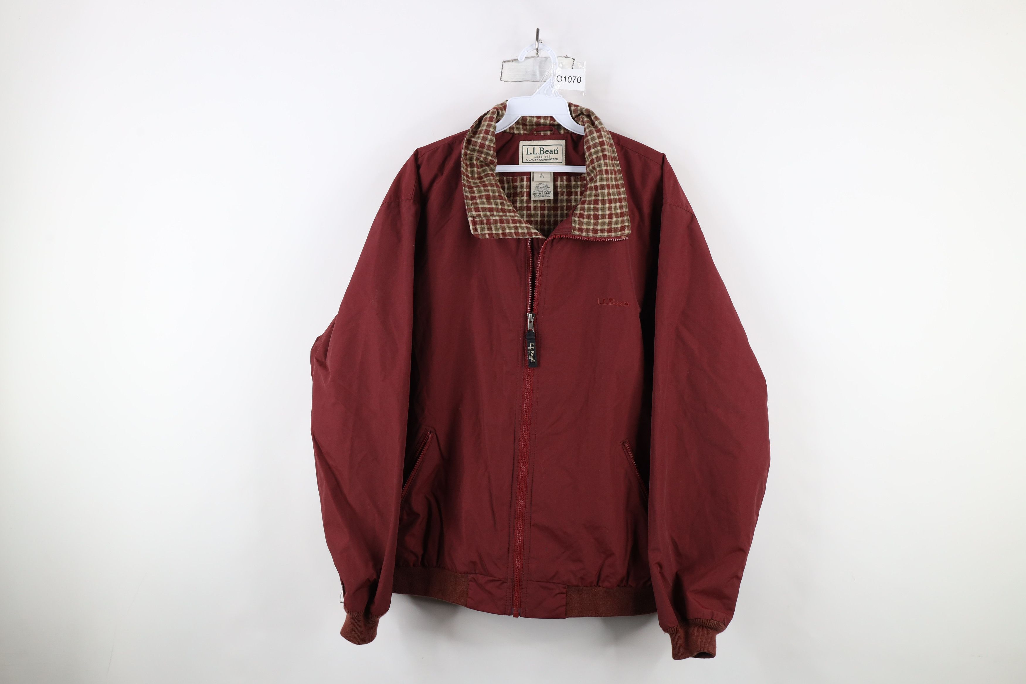 L.L. Bean × Vintage Vintage LL Bean Flannel Lined Full Zip Bombe Jacket Red Size US L / EU 52-54 / 3 - 1 Thumbnail