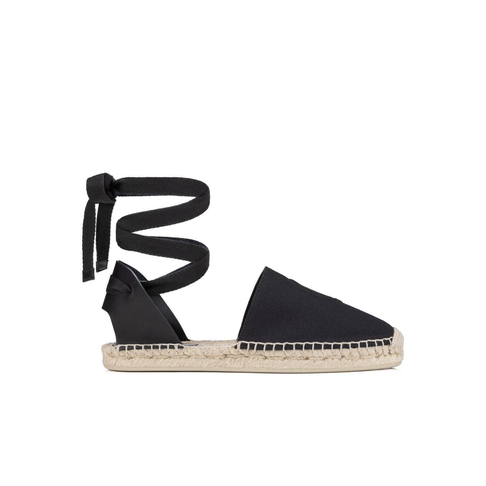Christian Louboutin LOUBOUTIN NANOU BLACK LTH CANVAS CL LOGO LACE ESPADRILLES 40 Size US 10 / IT 40 - 11 Thumbnail