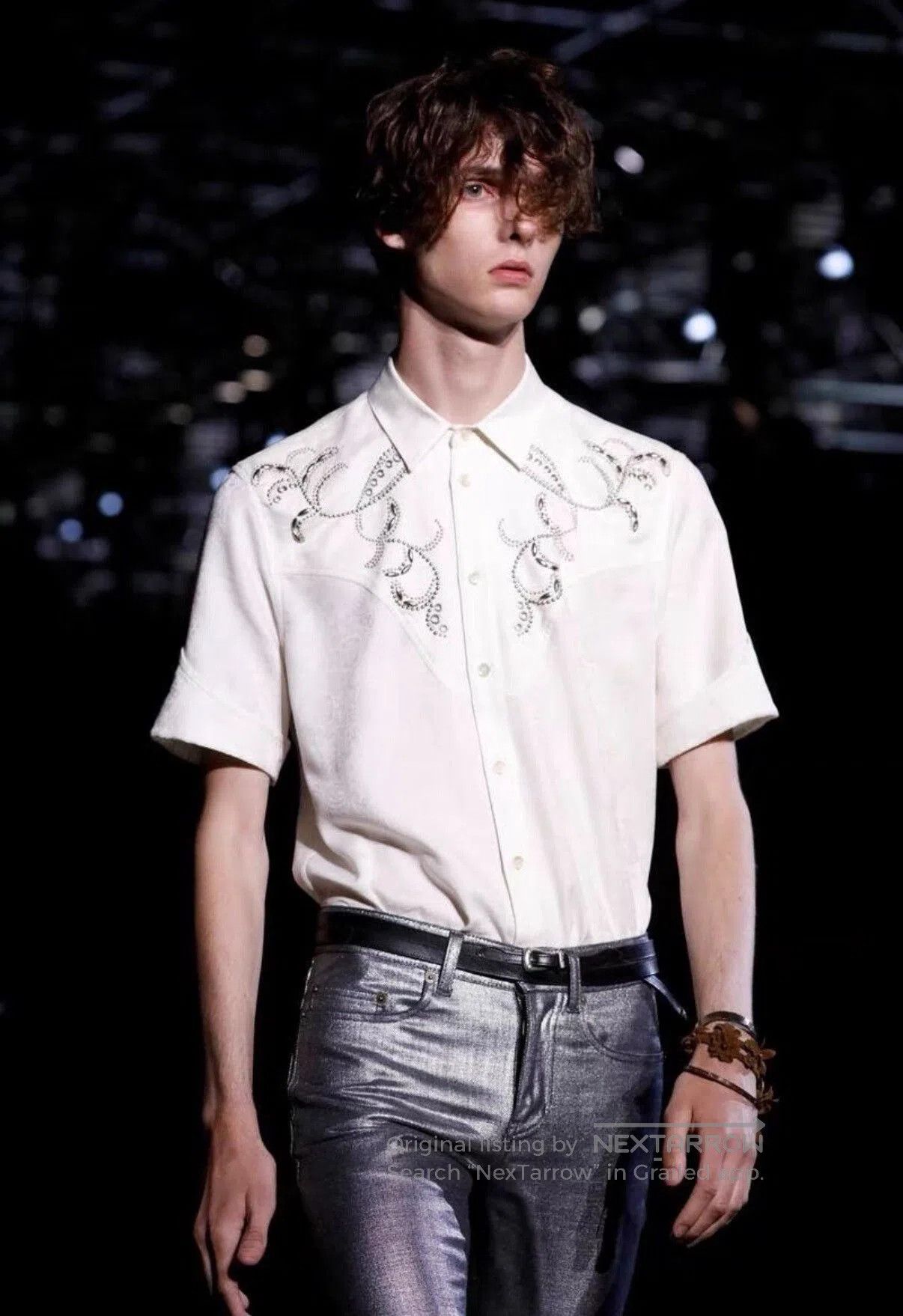 Saint Laurent Paris Saint Laurent White Embroidered Short. Size US XXS / EU 40 - 7 Thumbnail