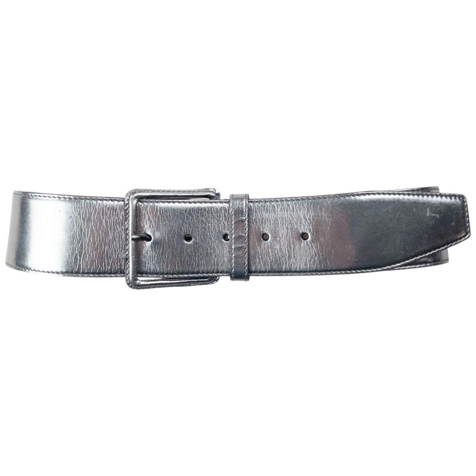 Miu Miu Vintage 2000s Miu Miu Metallic Leather Belt Size W26 Size ONE SIZE - 1 Thumbnail