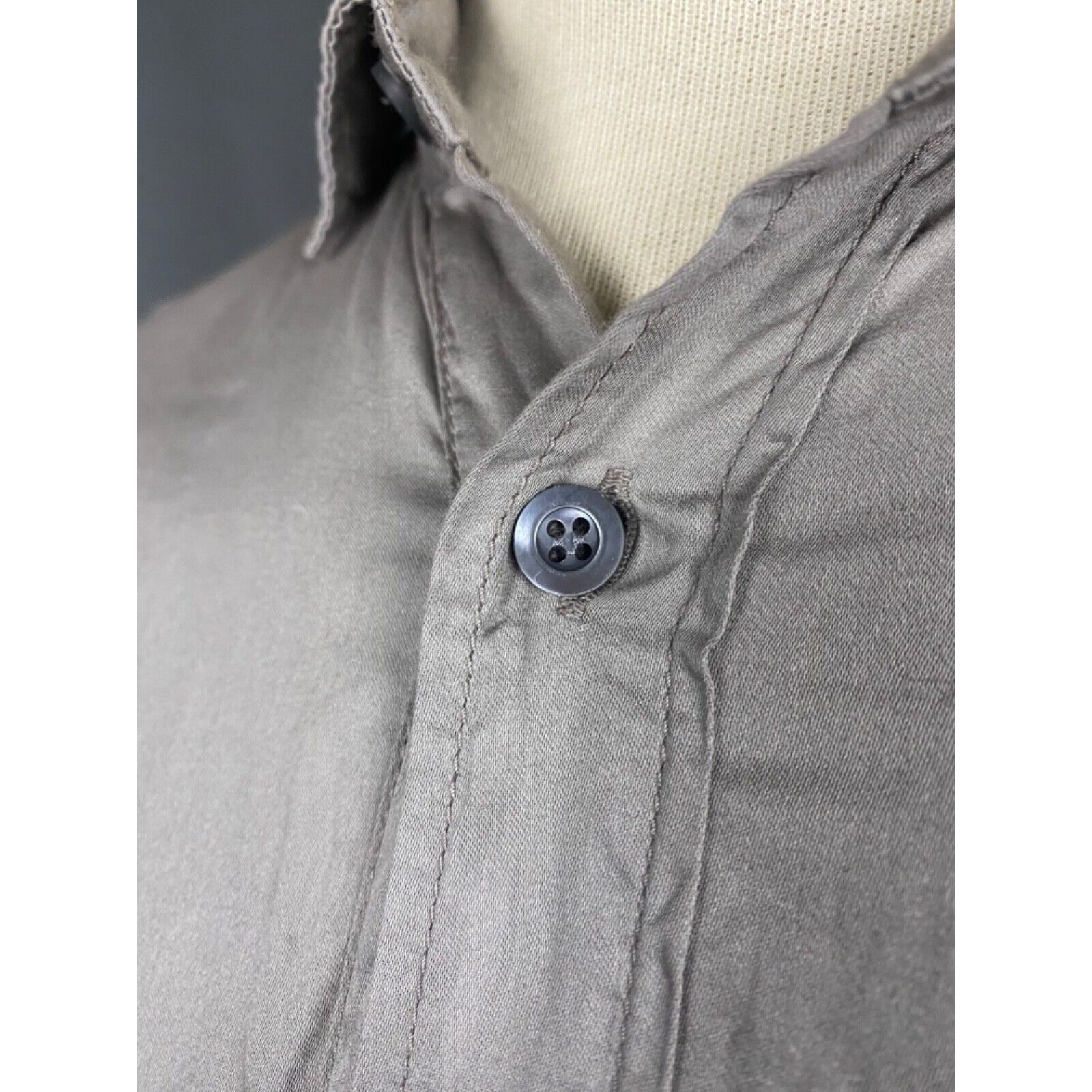 Prada Men's Khaki Gray Longsleeve Shirt Size 40