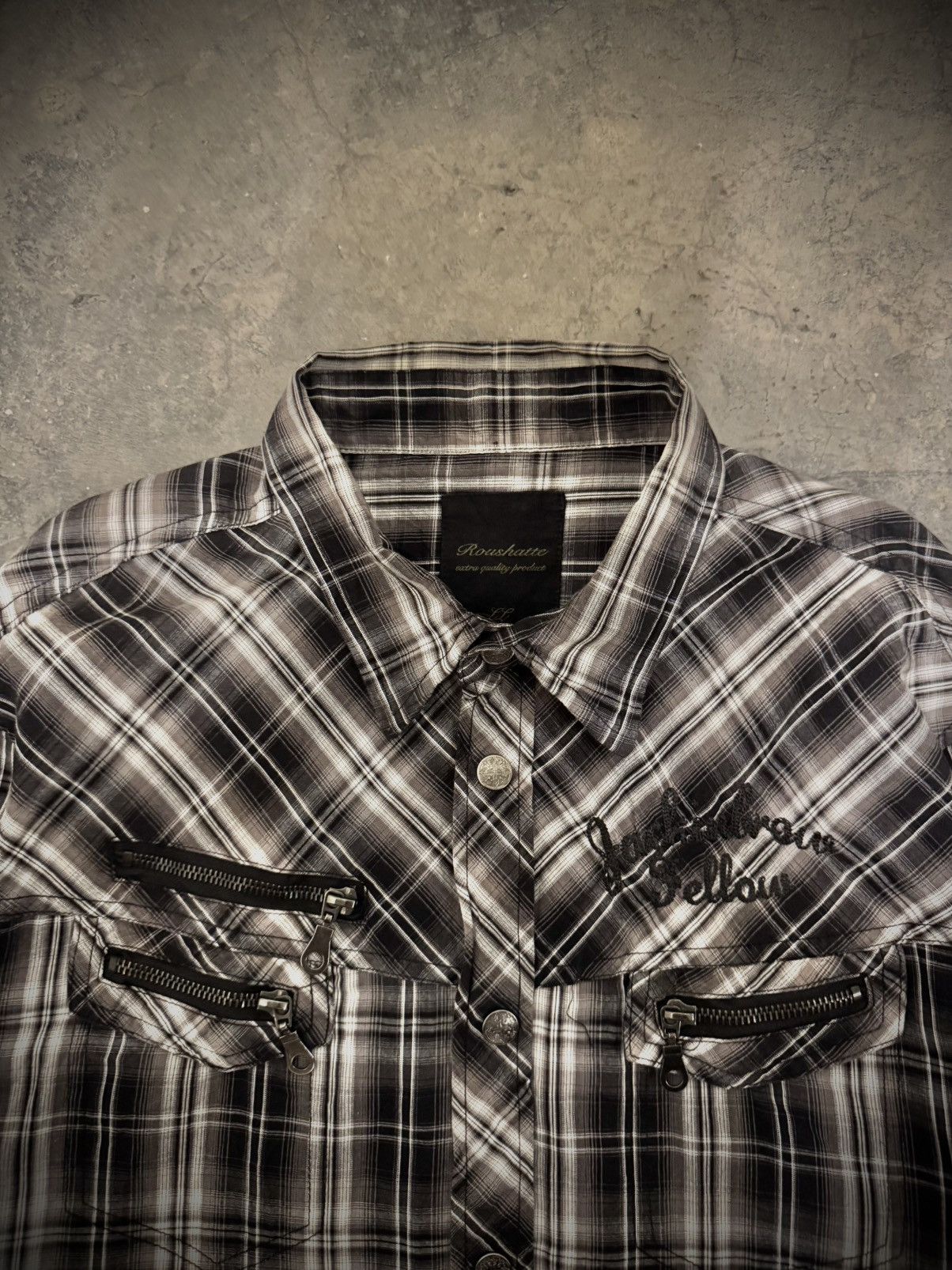Japanese Brand Rare Roushatte Punk Plaid Flannel Size US L / EU 52-54 / 3 - 2 Thumbnail