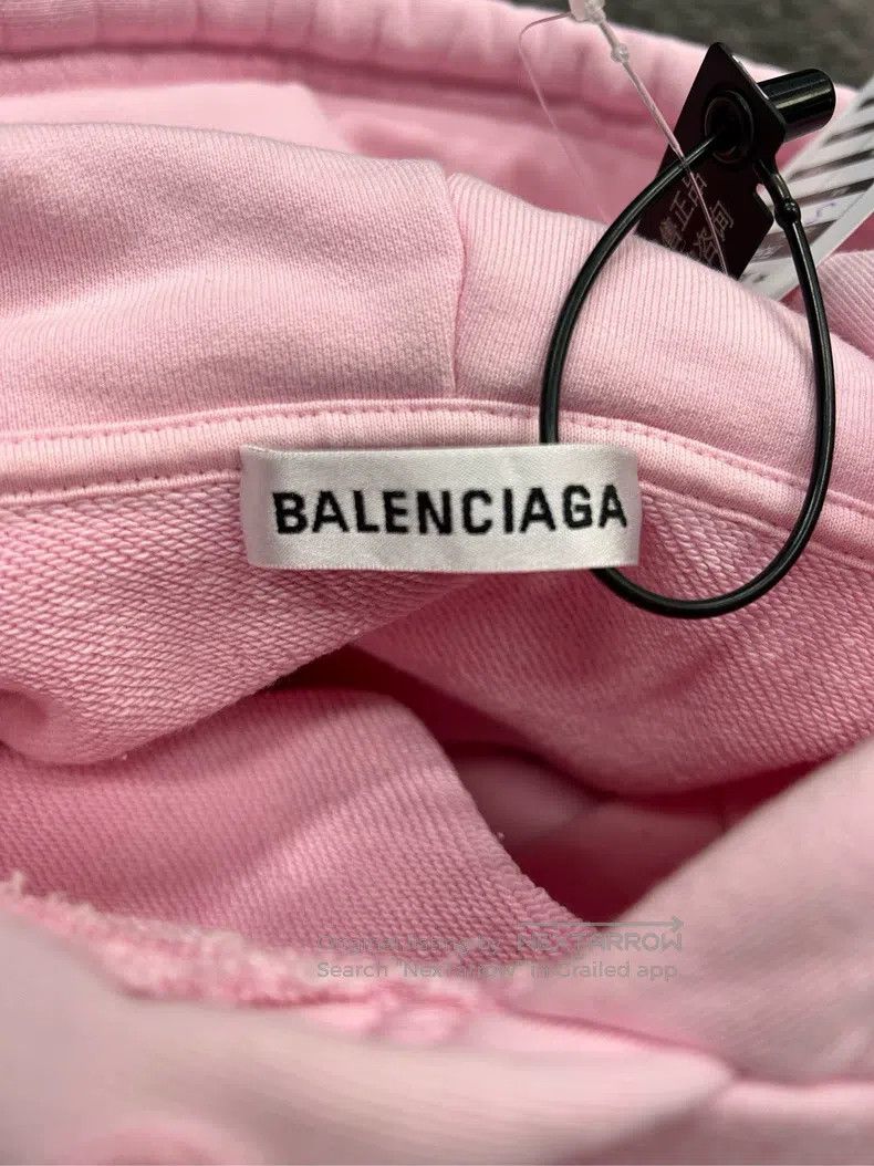 Balenciaga Balenciaga Crew Pink Logo Hoodie Size US S / EU 44-46 / 1 - 5 Thumbnail
