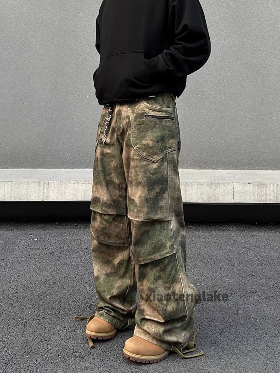 Designer × Japanese Brand × Vintage washed faded loose baggy camo pattern cargo pants Size US 30 / EU 46 - 4 Thumbnail