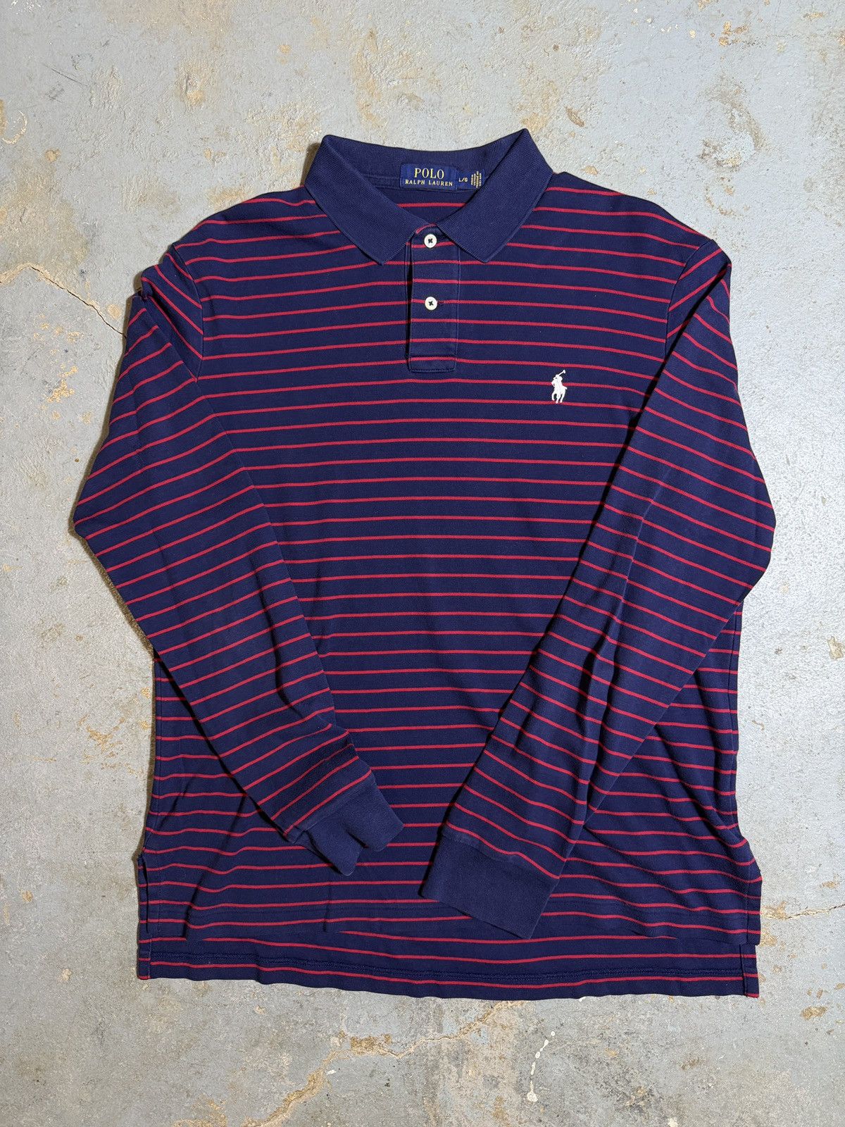 Polo Ralph Lauren Polo Ralph Lauren Striped Long Sleeve Polo Size US L / EU 52-54 / 3 - 1 Thumbnail