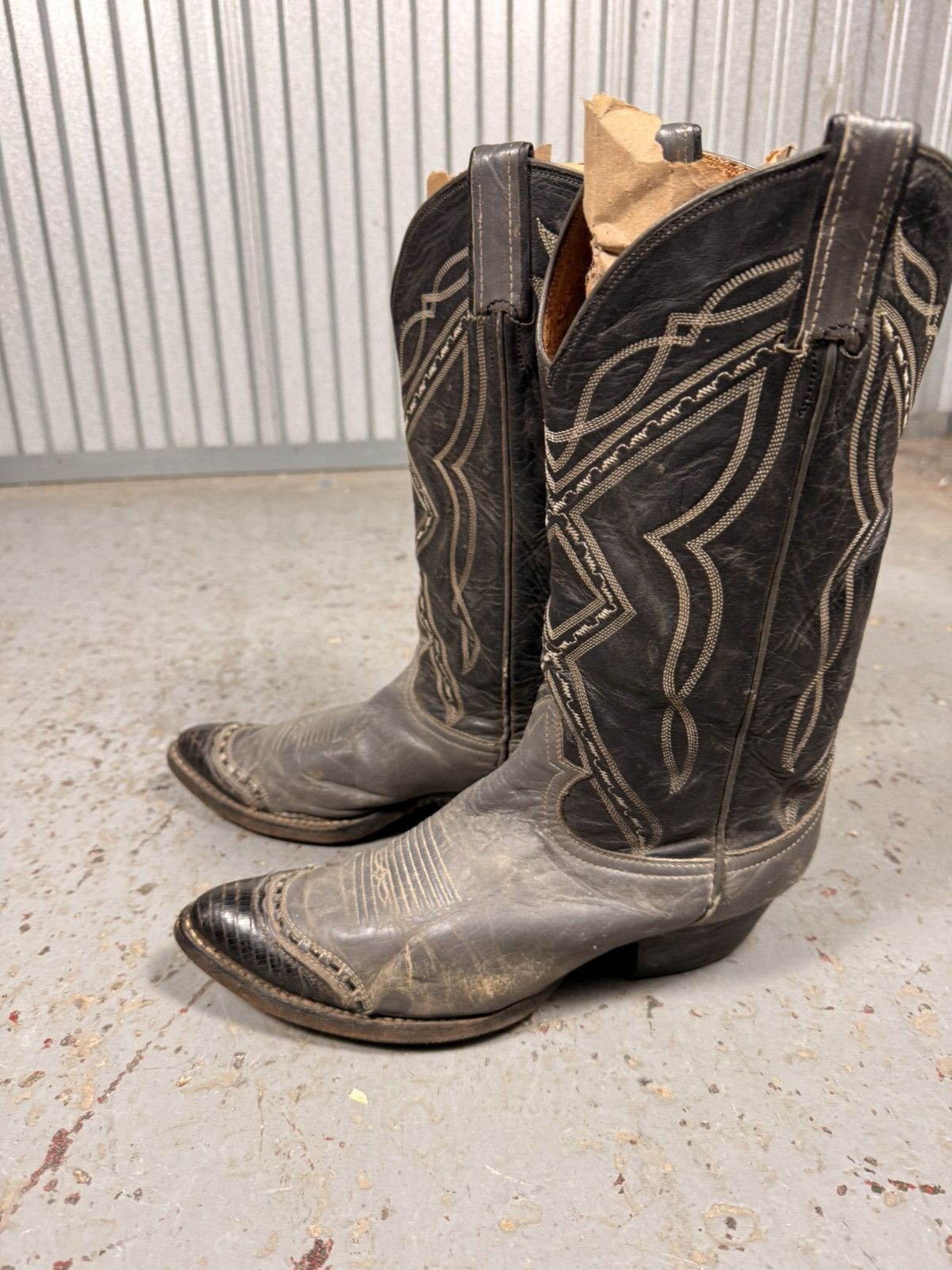 Tony Lama 90s Vintage Tony Lama Black Lizard Toe Cowboy Boots Size US 8 / EU 41 - 5 Thumbnail