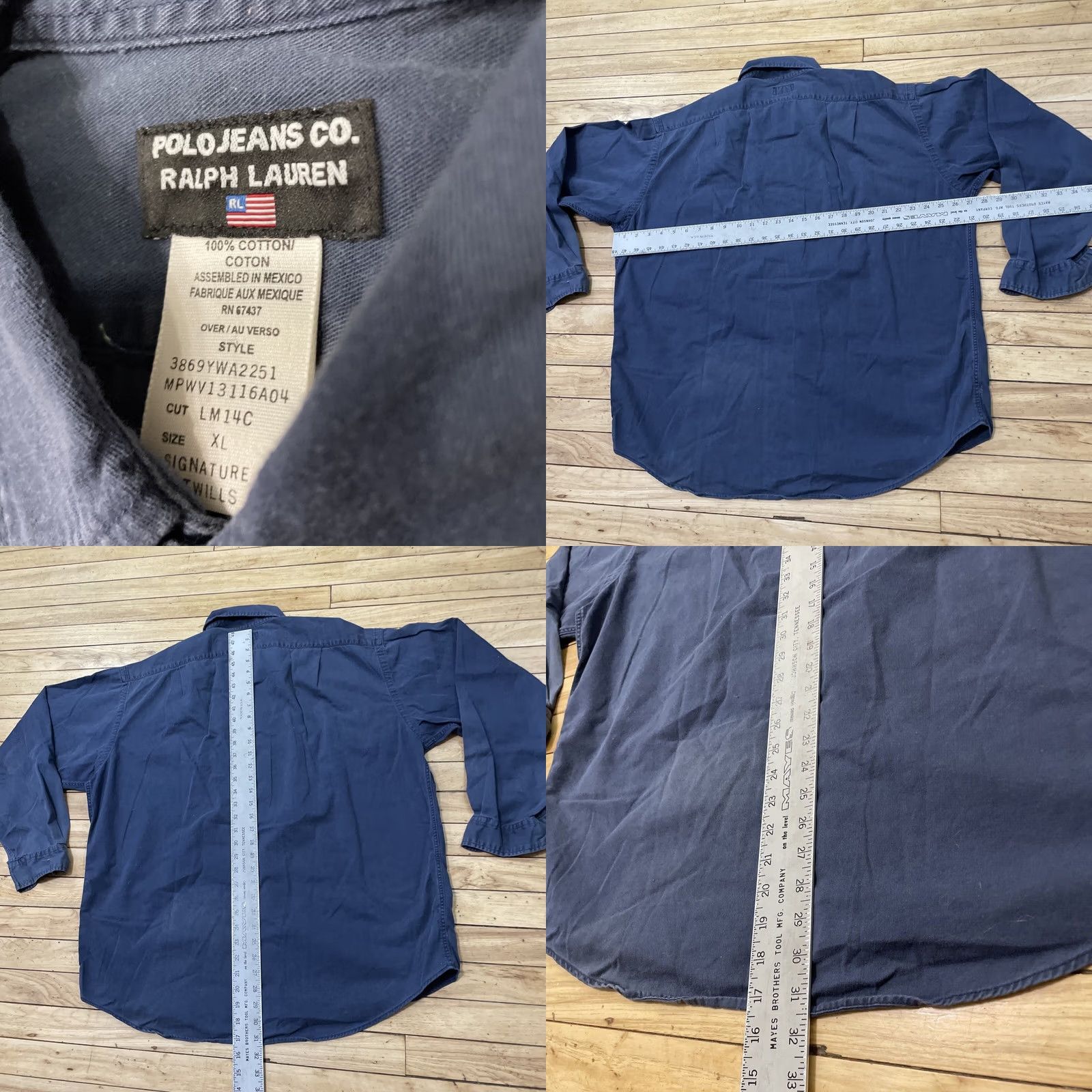Polo Ralph Lauren VINTAGE Polo Jeans Co. Ralph Lauren Shirt Men XL Twill Blue Y2K Streetwear Signature 90s Classic Button-Up Size US XL / EU 56 / 4 - 8 Thumbnail