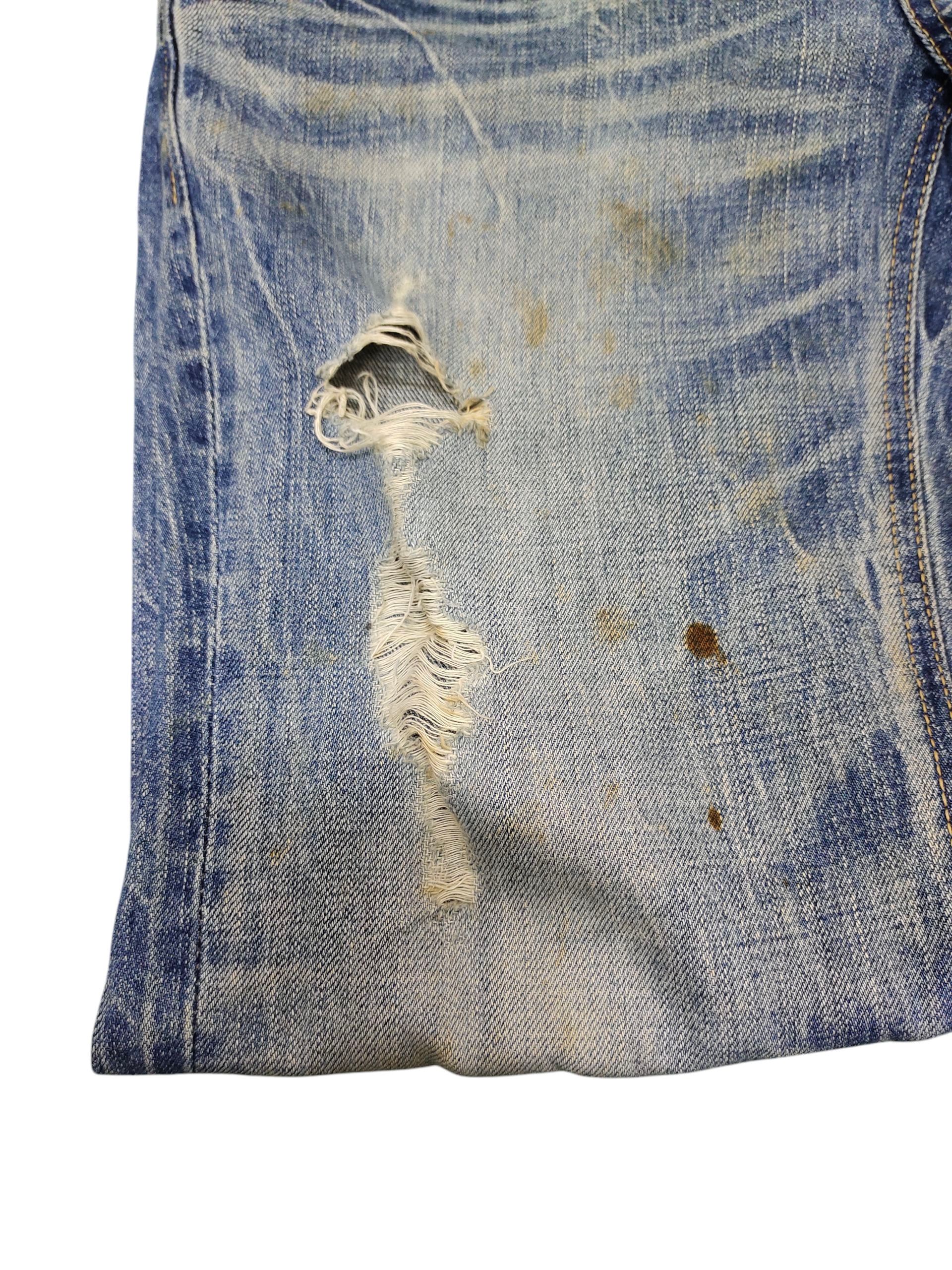 Kapital Distress Jeans Brappers Union Made Rusty Clawmark Grunge Size US 31 - 15 Thumbnail