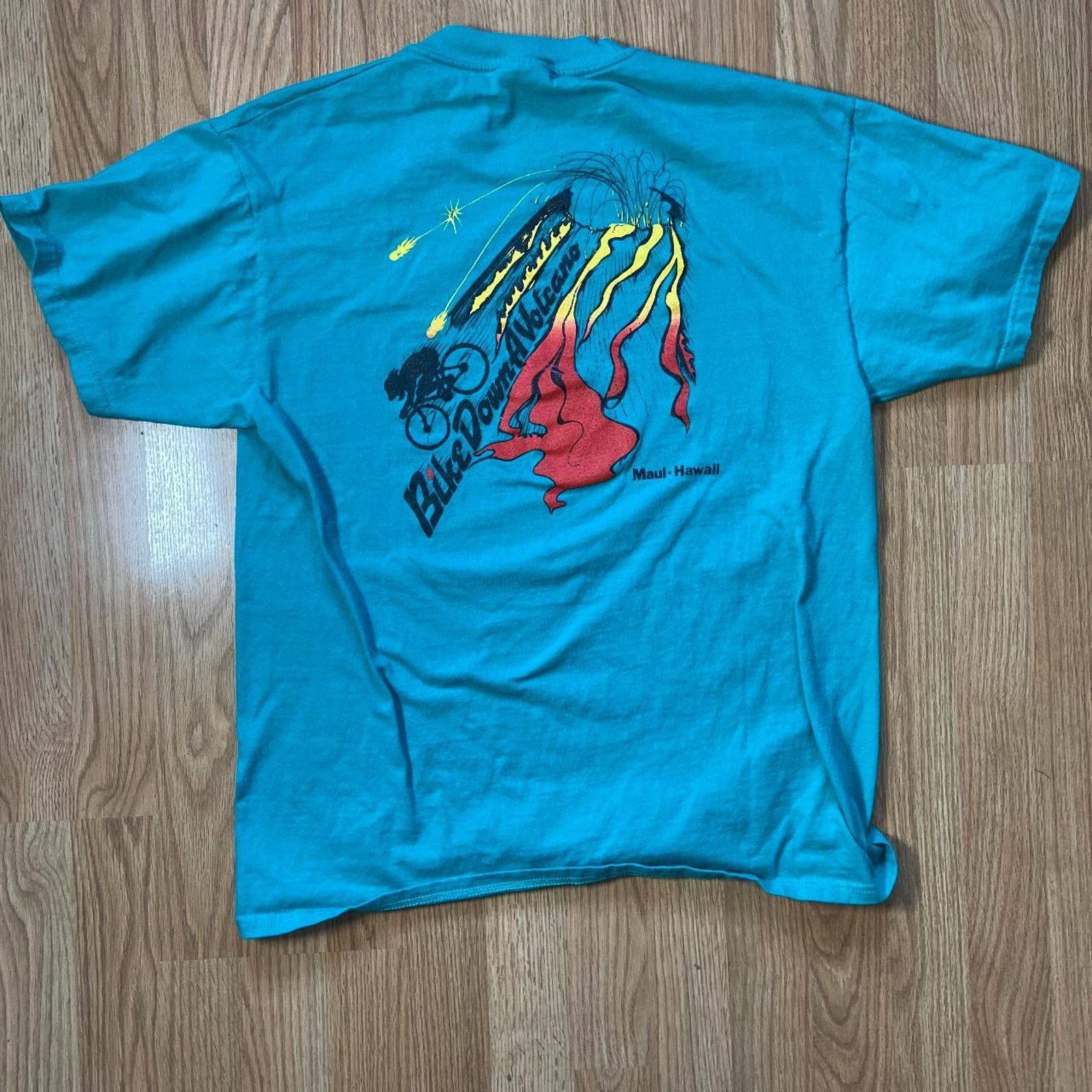 Hanes 90s teal mountain bike tee Size US L / EU 52-54 / 3 - 6 Thumbnail