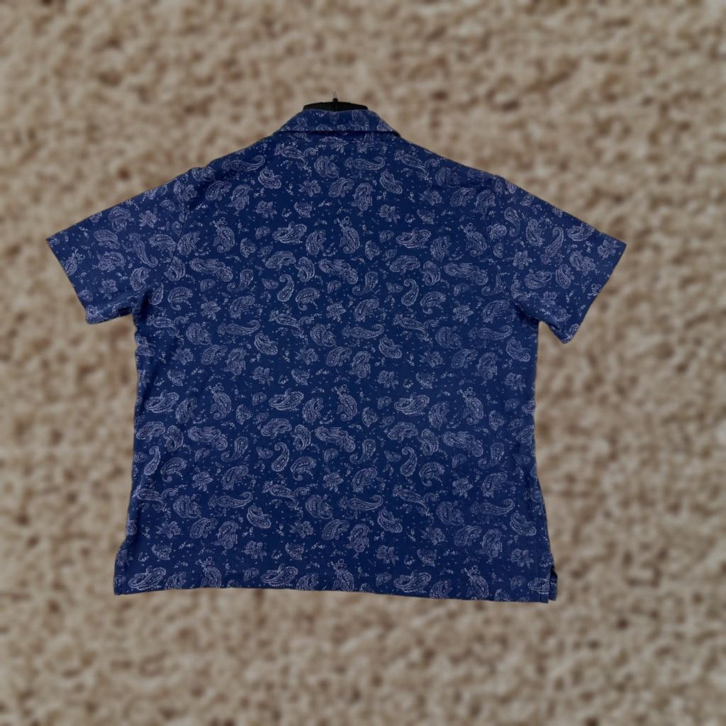 Ralph Lauren Ralph Lauren Polo Shirt Mens Large Blue Paisley 100% Cotton Relaxed Fit Polo Shirt for Golf Casual Activewear Size US L / EU 52-54 / 3 - 1 Thumbnail