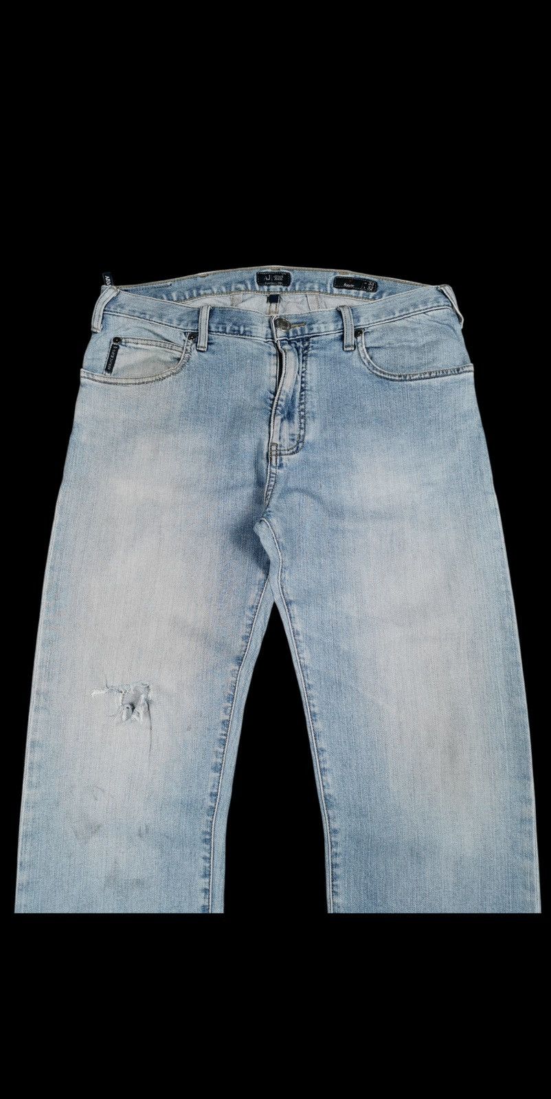 Armani Aj armani light wash denim jeans distressed Size US 34 / EU 50 - 2 Thumbnail