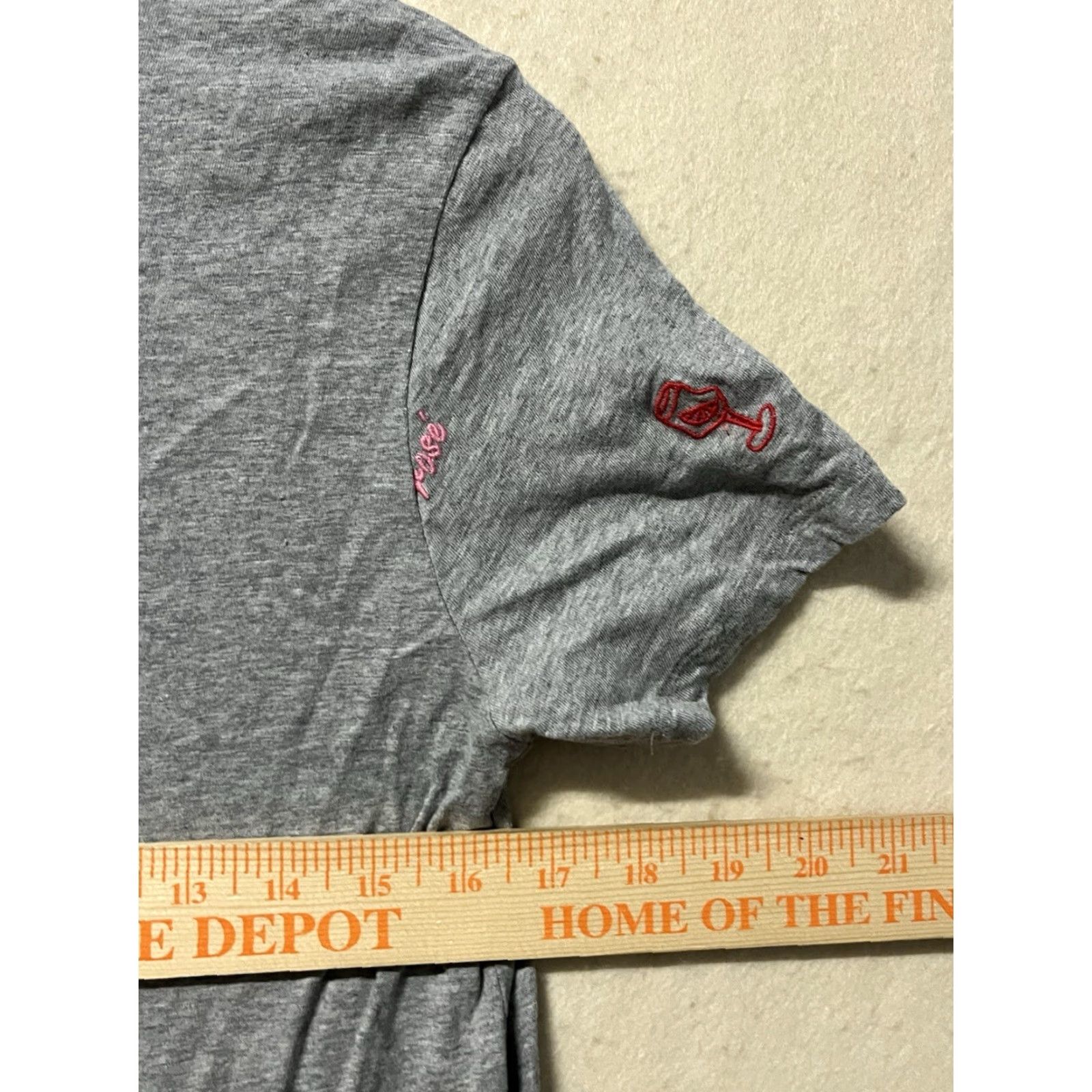 Lucky Brand Lucky Brand T-Shirt Womens Small Gray Daiquiri Cocktail All Over 100% Cotton Size S / US 4 / IT 40 - 3 Thumbnail