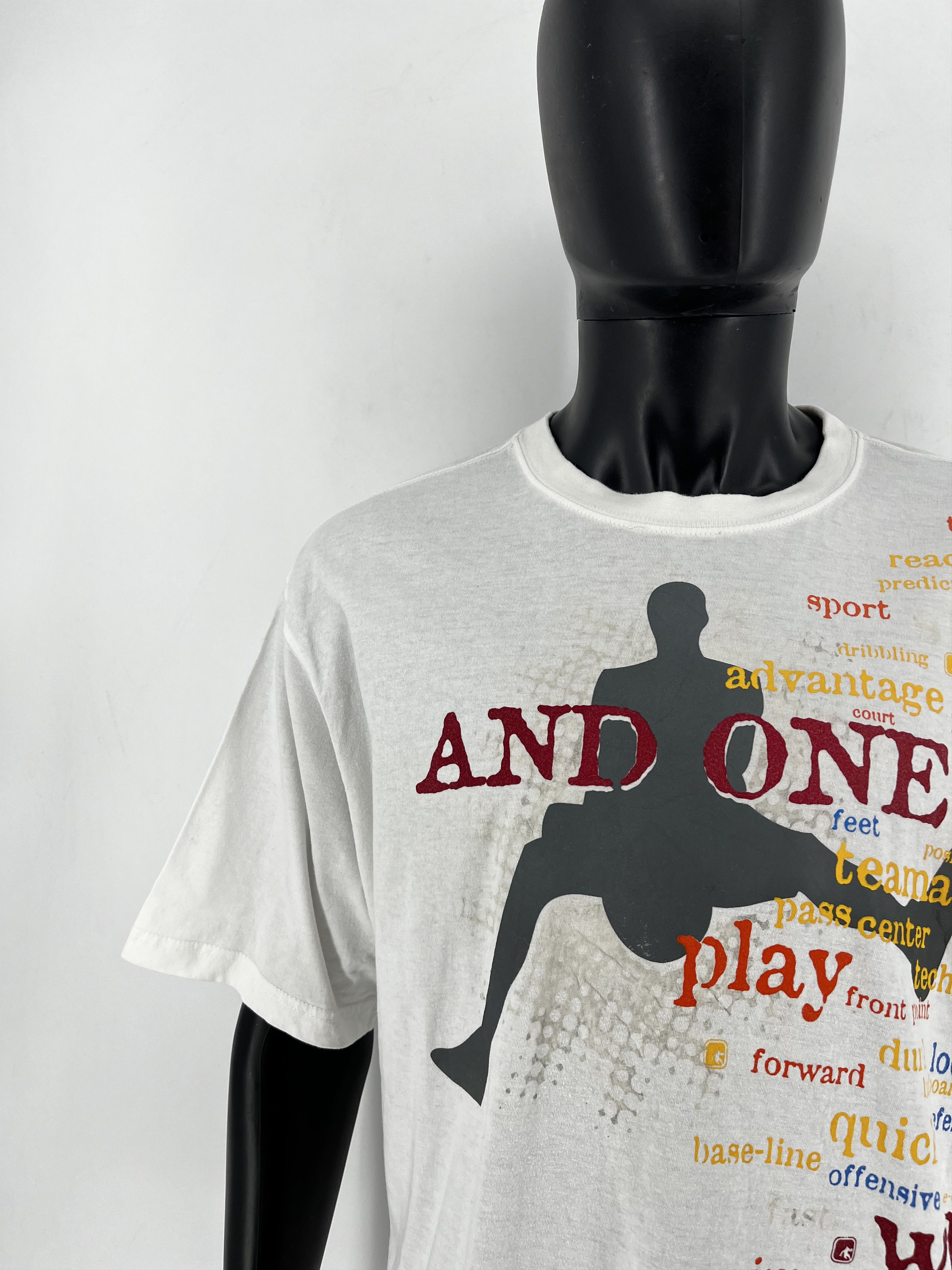 NBA And 1 One Basketball Graphic TShirt Men’s White Y2K 2000s Size US XL / EU 56 / 4 - 6 Thumbnail