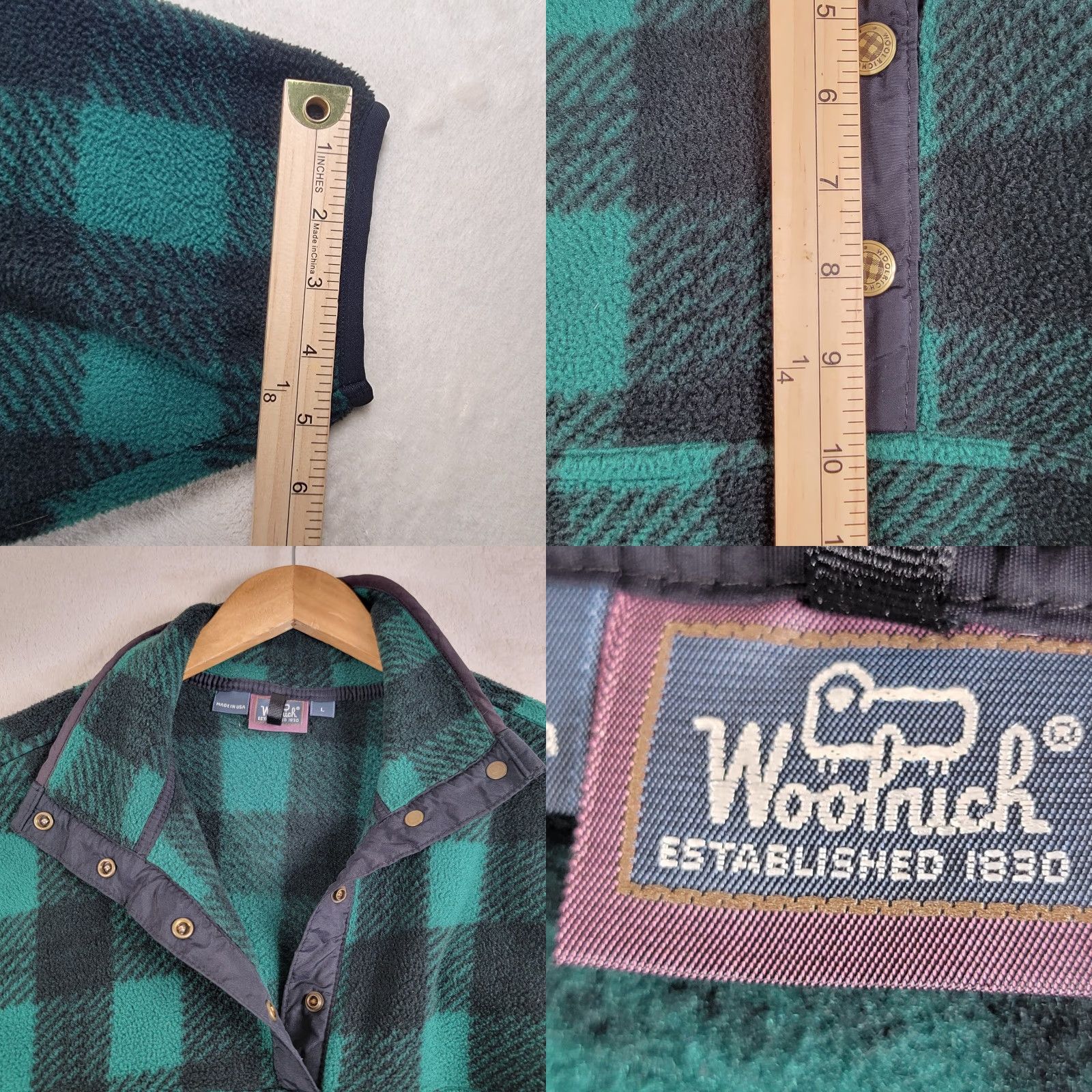 Architect VINTAGE Architect Sweatshirt Shirt Large Mens Green Black Checkered 90s Wool Rich 1/4 Zip Pockets Fleece Size US L / EU 52-54 / 3 - 9 Thumbnail