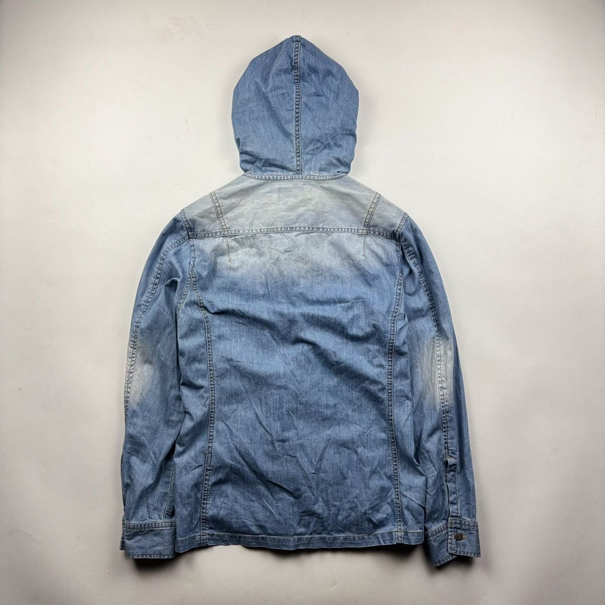 Tornado Mart Tornado Mart Washed Denim Hooded Shirt Size US M / EU 48-50 / 2 - 5 Thumbnail