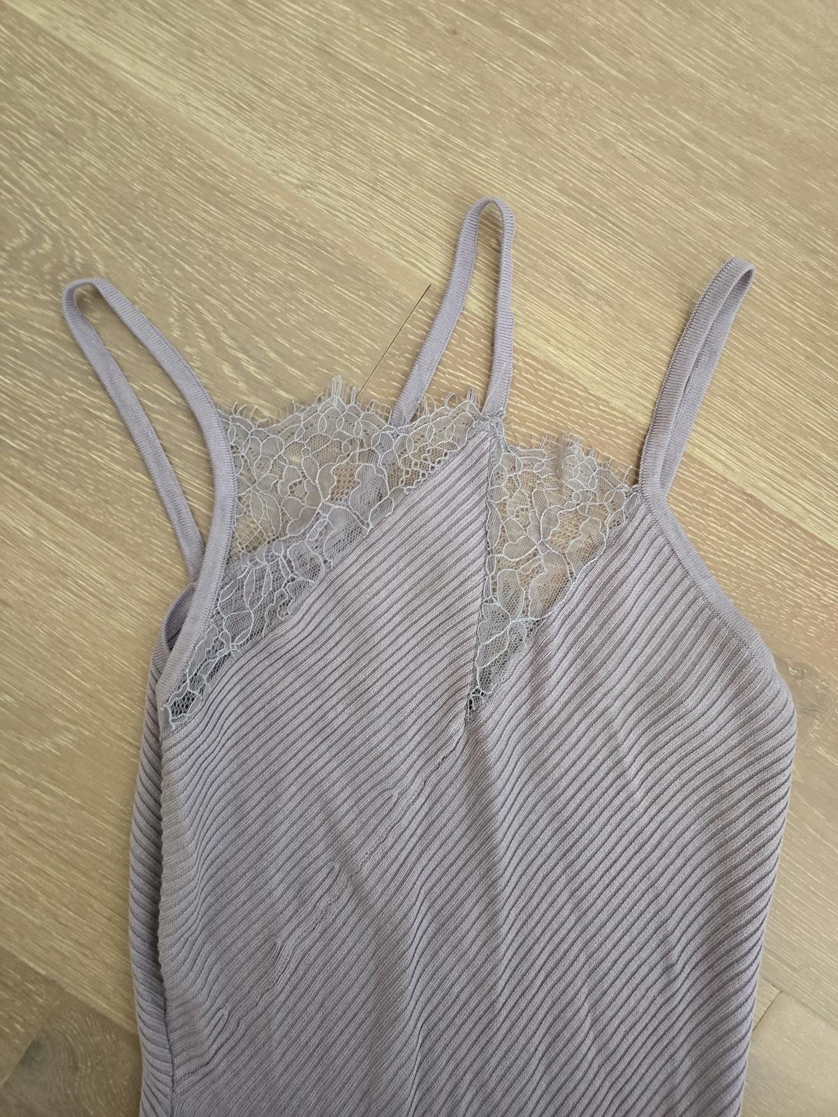 Zara Zara Asymmetrical Combination Knit Slip Lace Dress Lavender Size S / US 4 / IT 40 - 2 Thumbnail