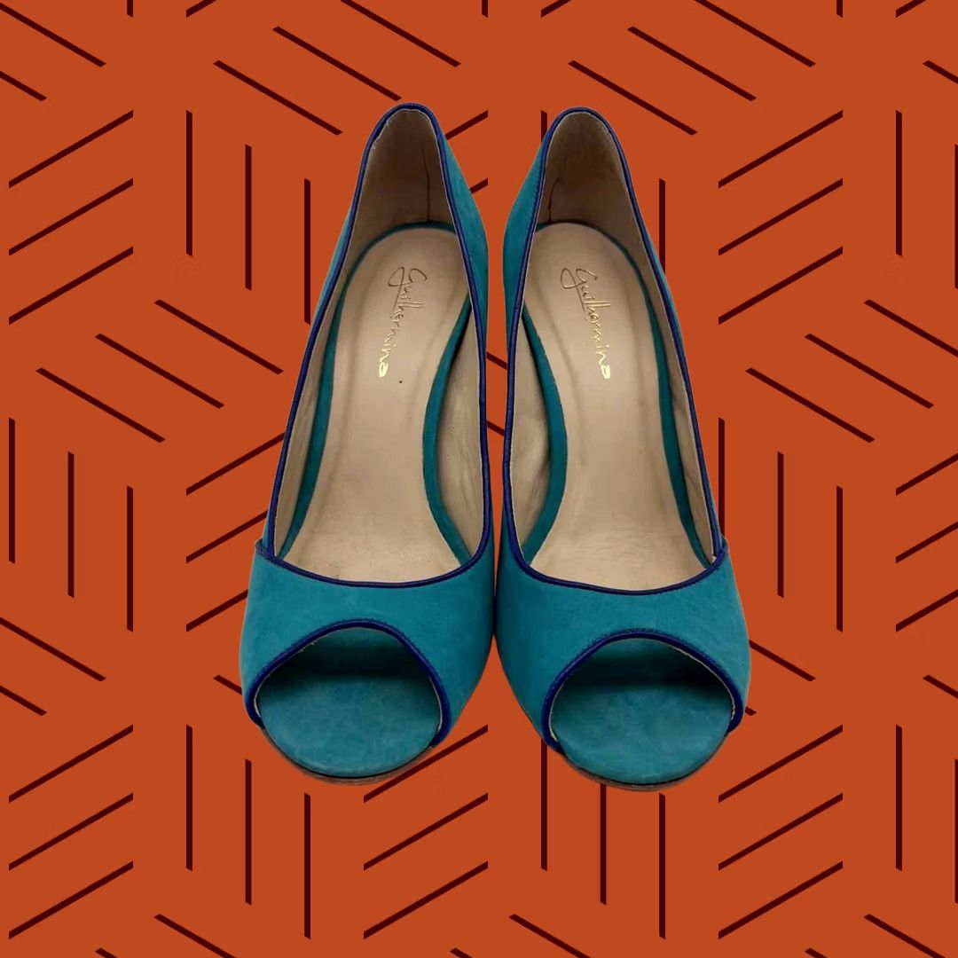 Vintage guilhermina Block Blue Pre Owned Size Heels Size US 6 / IT 36 - 1 Thumbnail