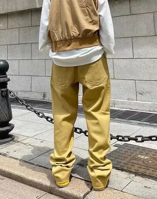 Jean 💥Khaki Rivet Wide Leg Twill Pants Size US 32 / EU 48 - 4 Thumbnail