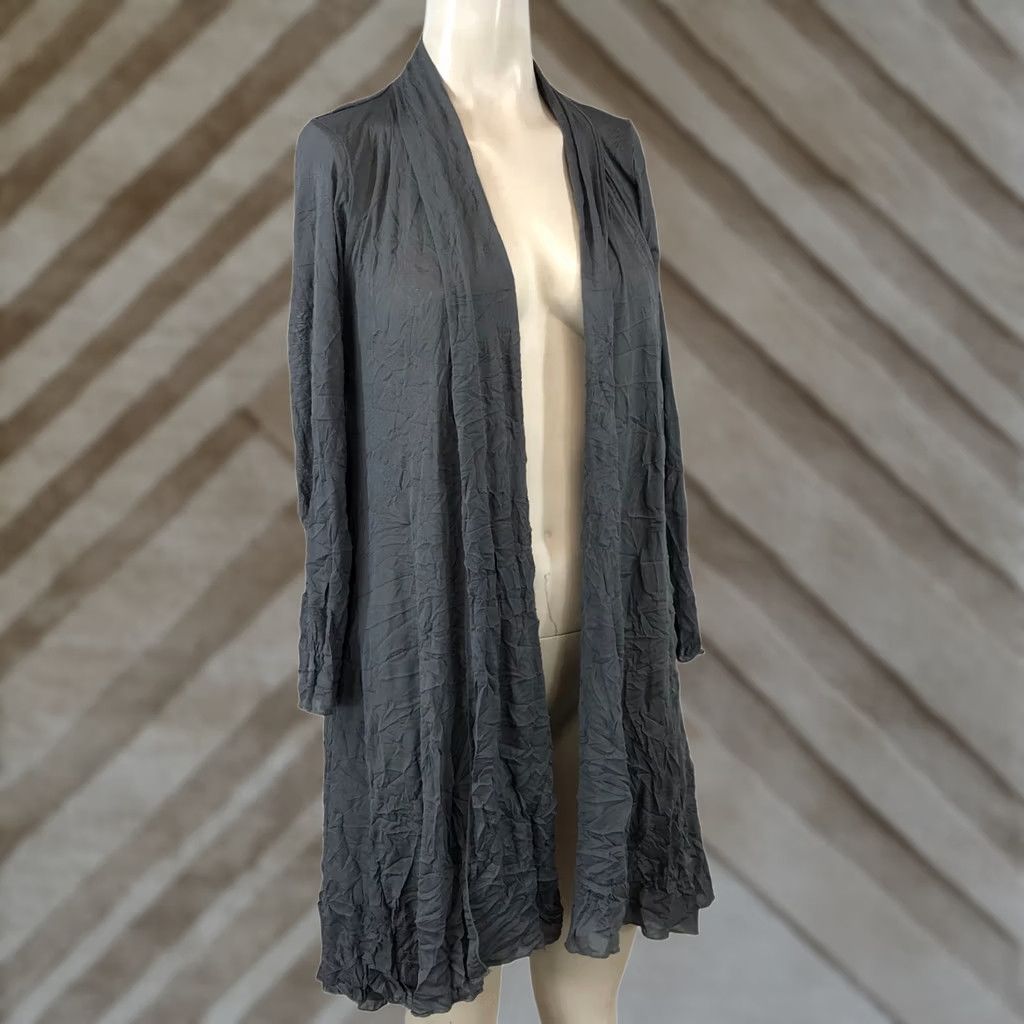 Vintage COMFY USA WOMEN'S XS GRAY SHEER LONG SLEEVE OPEN POLYESTER CARDIGAN Size XS / US 0-2 / IT 36-38 - 1 Thumbnail