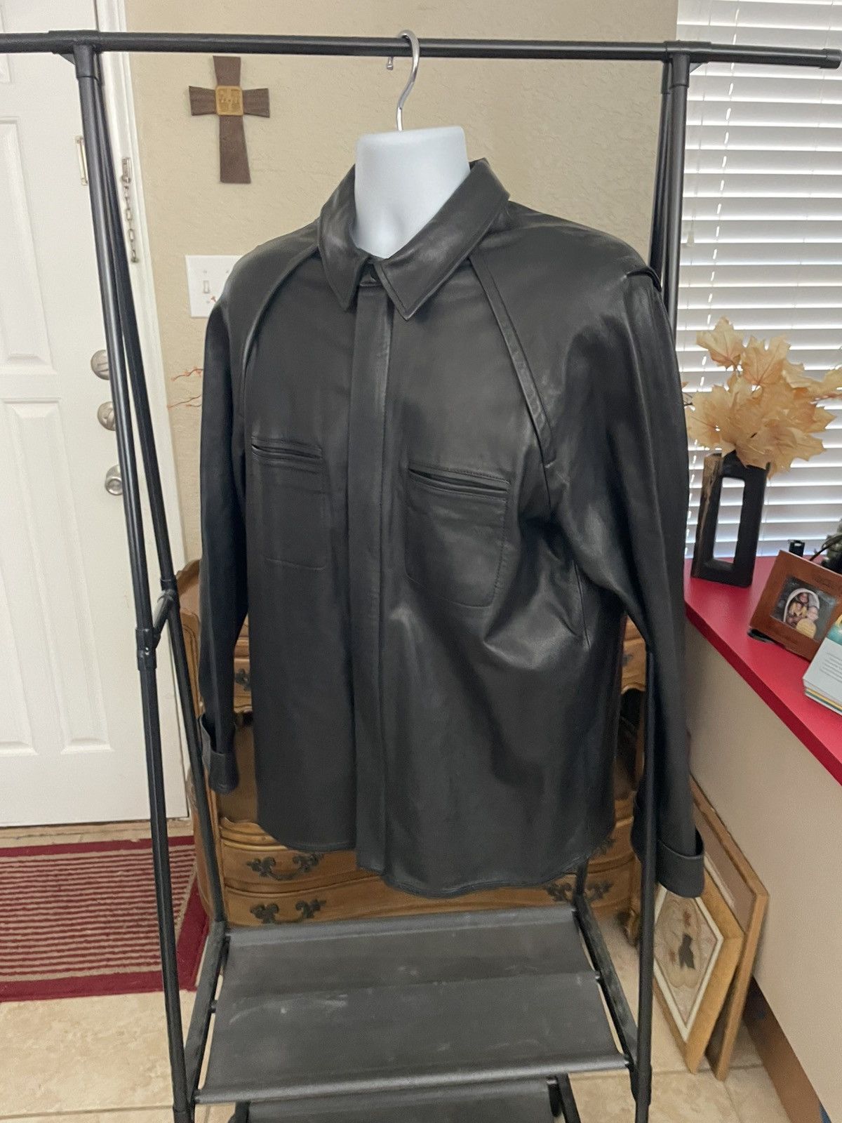 Alexander Wang 100% Lambskin Leather Shirt Jacket Size US L / EU 52-54 / 3 - 1 Thumbnail