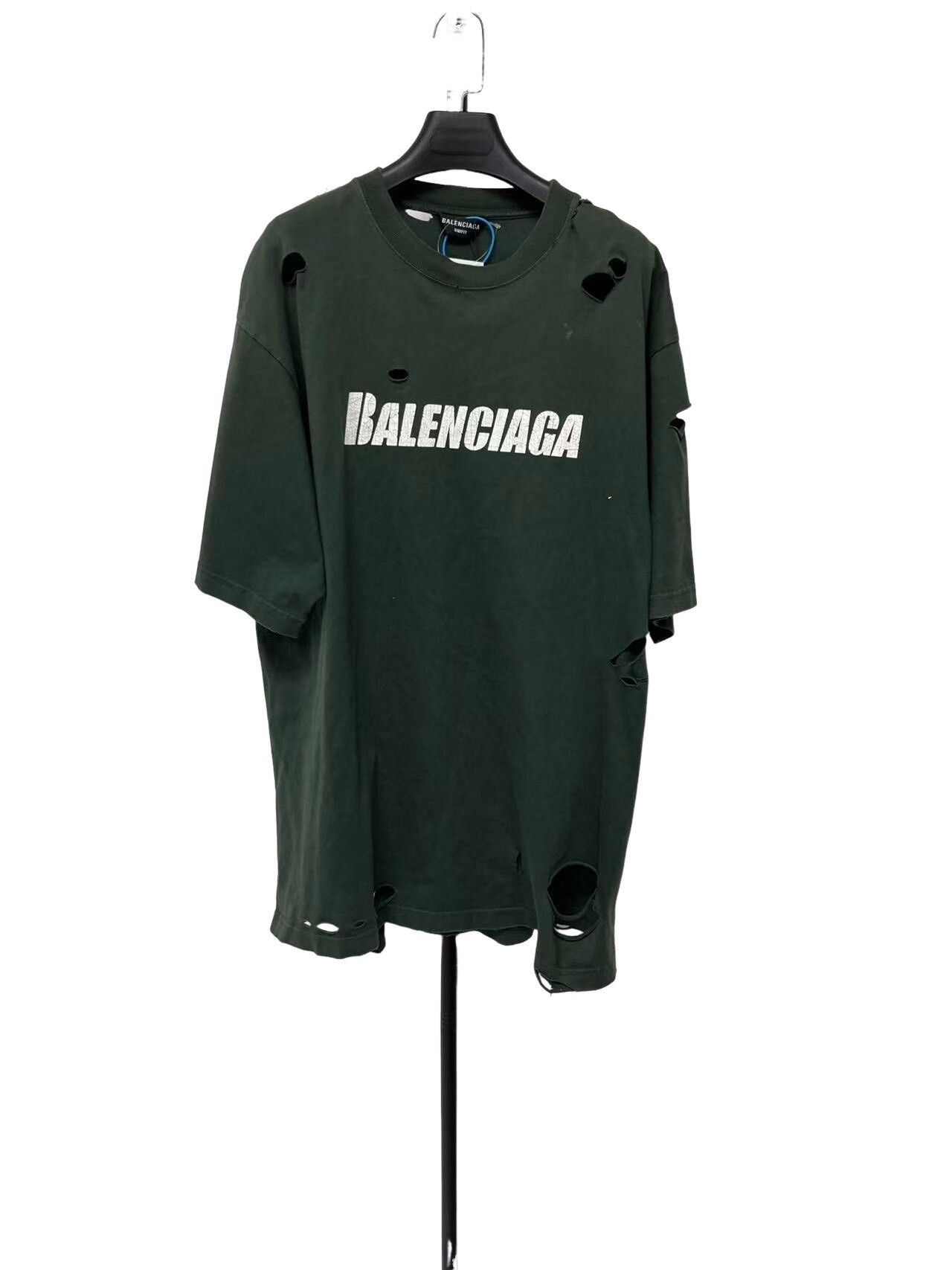 Balenciaga Balenciaga Distressed Cracked Logo T-Shirt XS Size US XS / EU 42 / 0 - 1 Thumbnail
