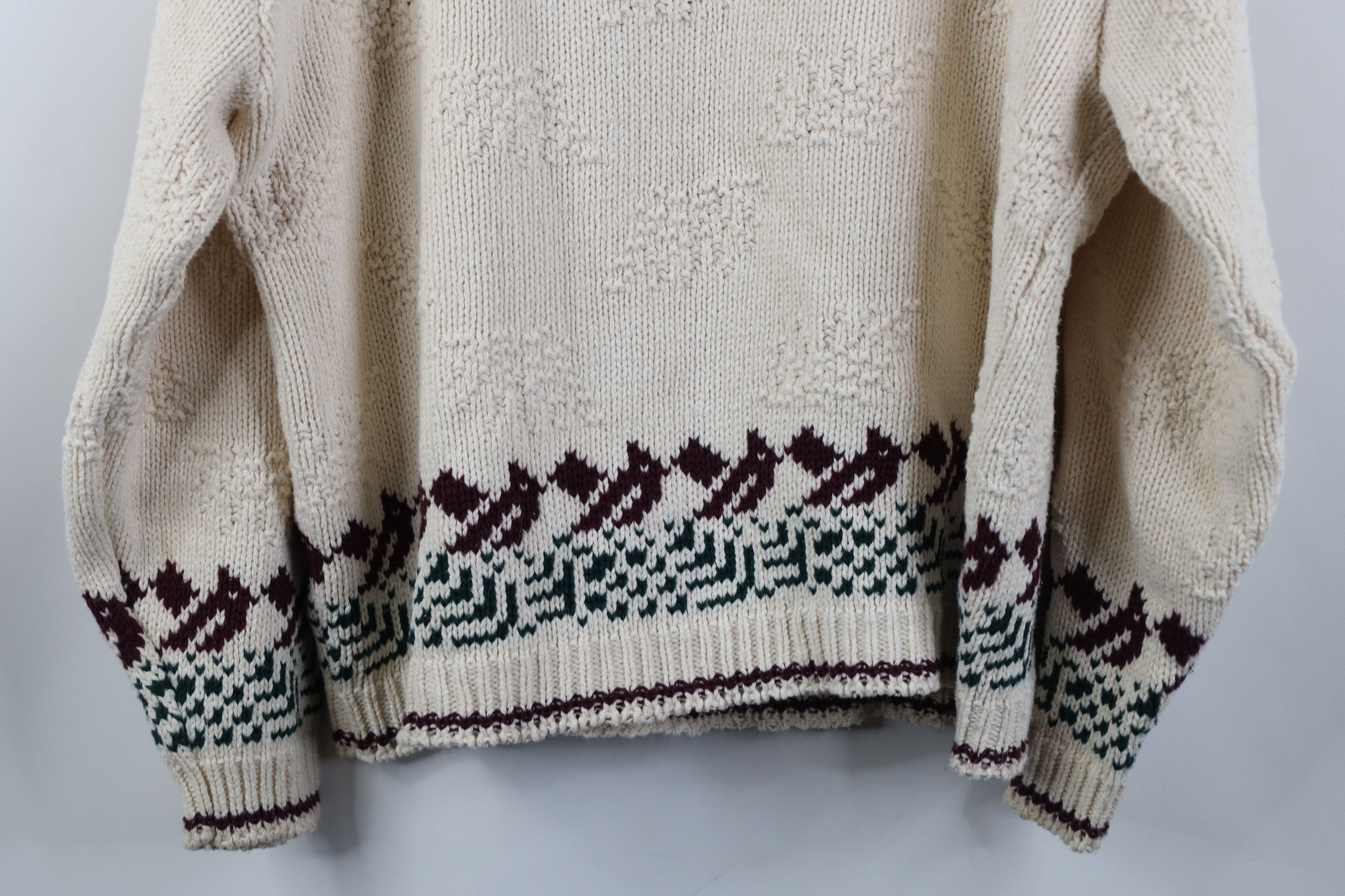 Vintage Vintage 90s Streetwear Winter Bird Cotton Knit Sweater USA Size L / US 10 / IT 46 - 13 Thumbnail
