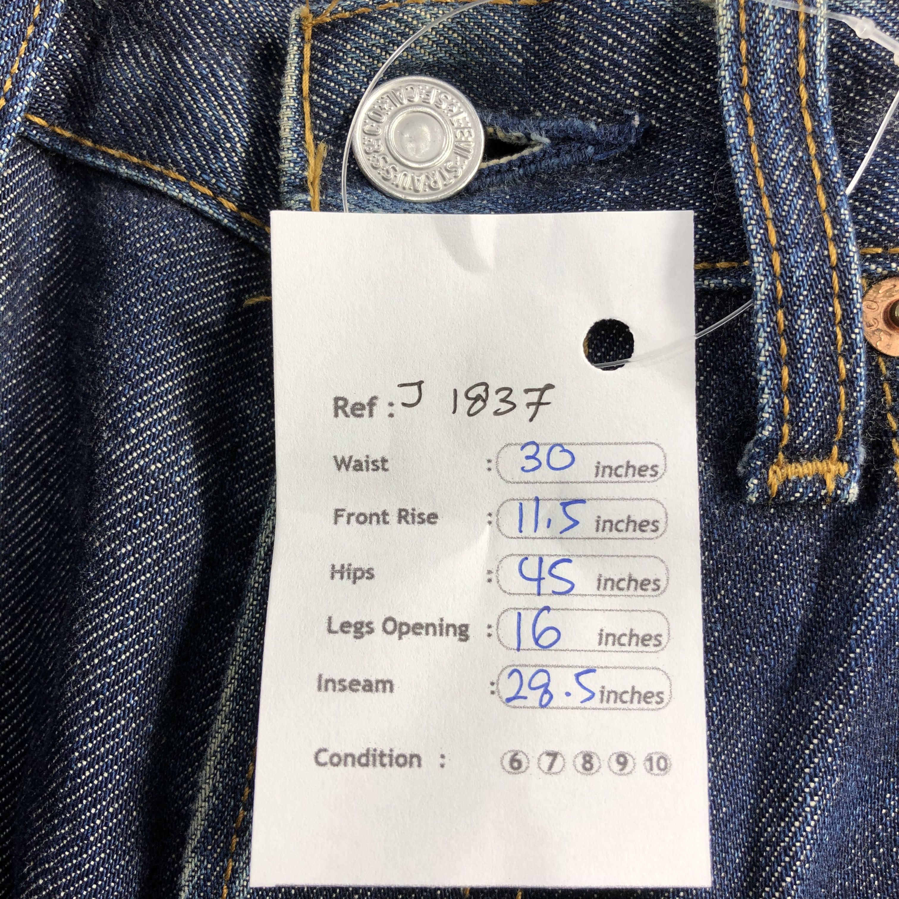 Levi's Vintage 90s Blue Wash Levis 509 Jeans-J1837 Size US 30 / EU 46 - 11 Thumbnail