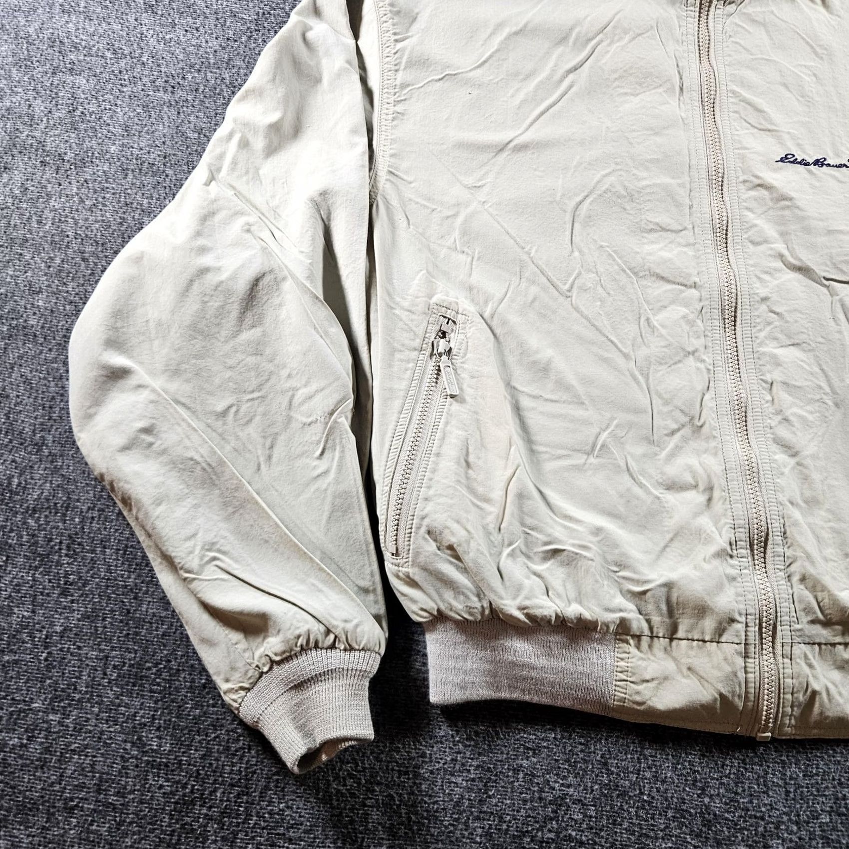 Eddie Bauer VINTAGE Eddie Bauer Jacket Mens XL Beige Nylon Fleece Lined Bomber Made USA Size US XL / EU 56 / 4 - 3 Thumbnail