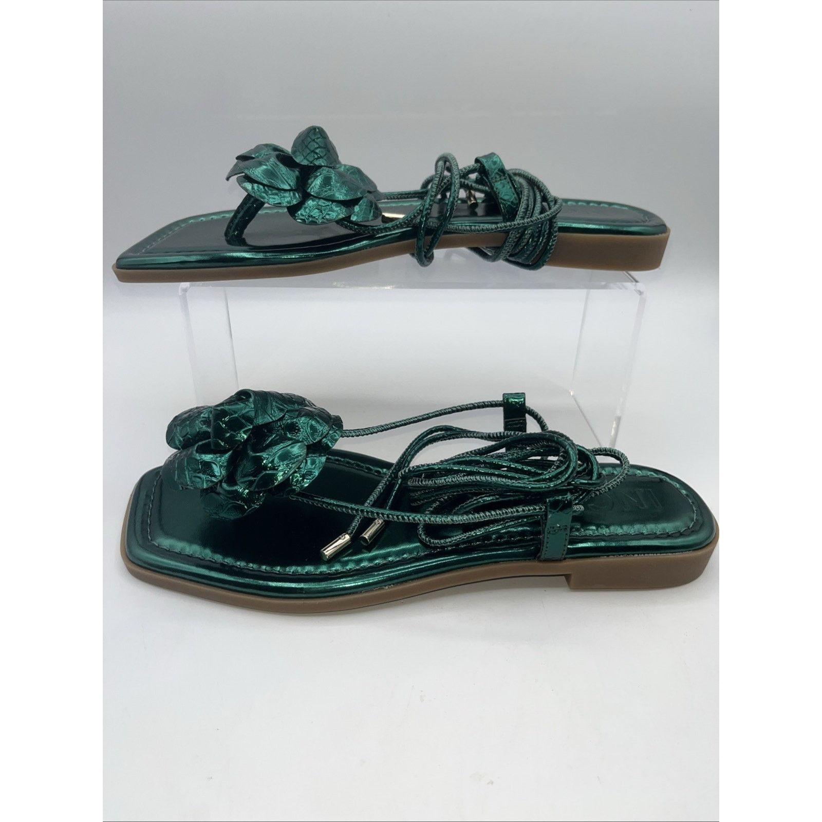 Other I.N.C. Womens Gilma Flower Flat Green 9M Viking Gladiator Size US 9 / IT 39 - 6 Thumbnail