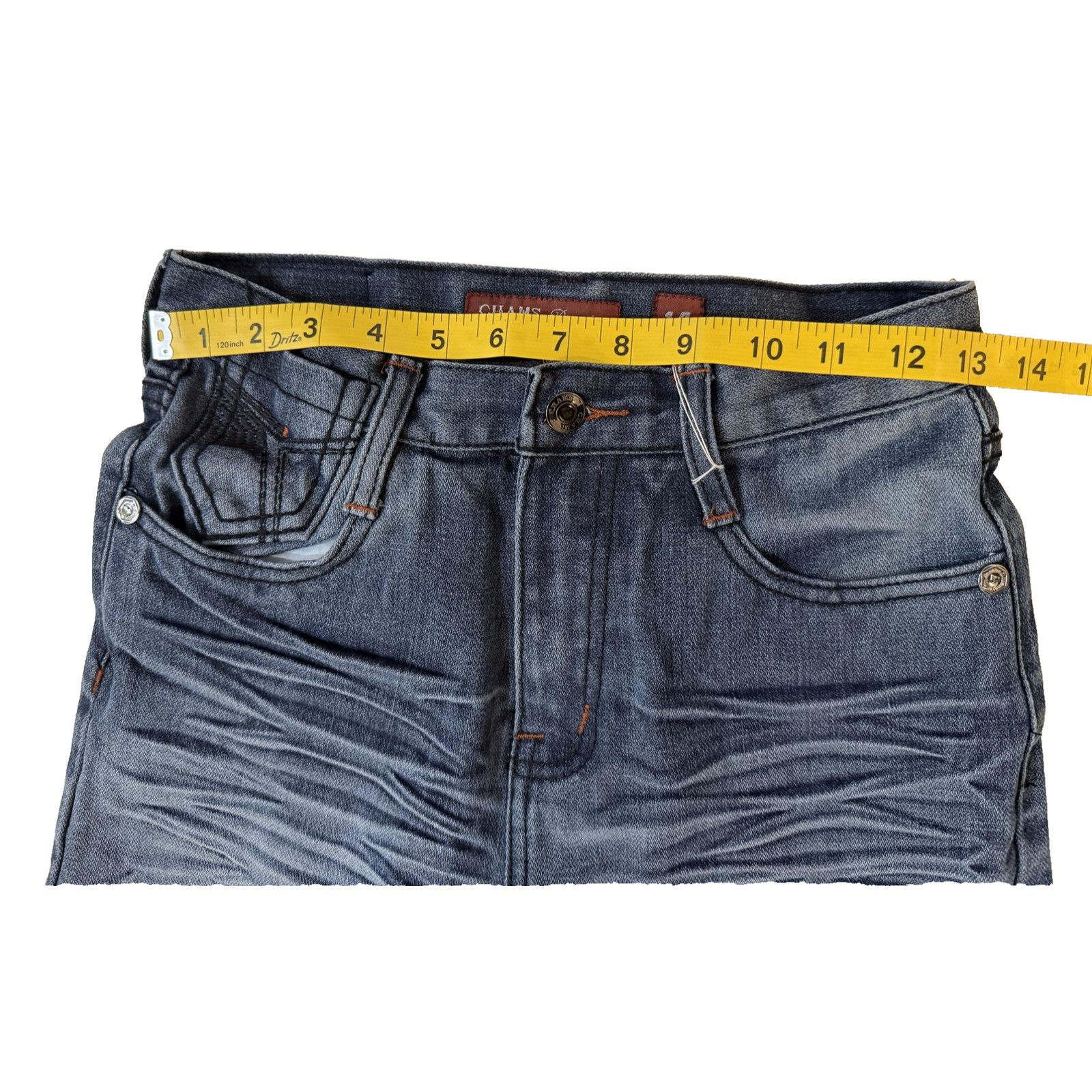 & Other Stories Chams Jeans Girls Size 14 Skinny Slim 506 Distressed Y2K Size 36" / US 14 / IT 50 - 4 Thumbnail