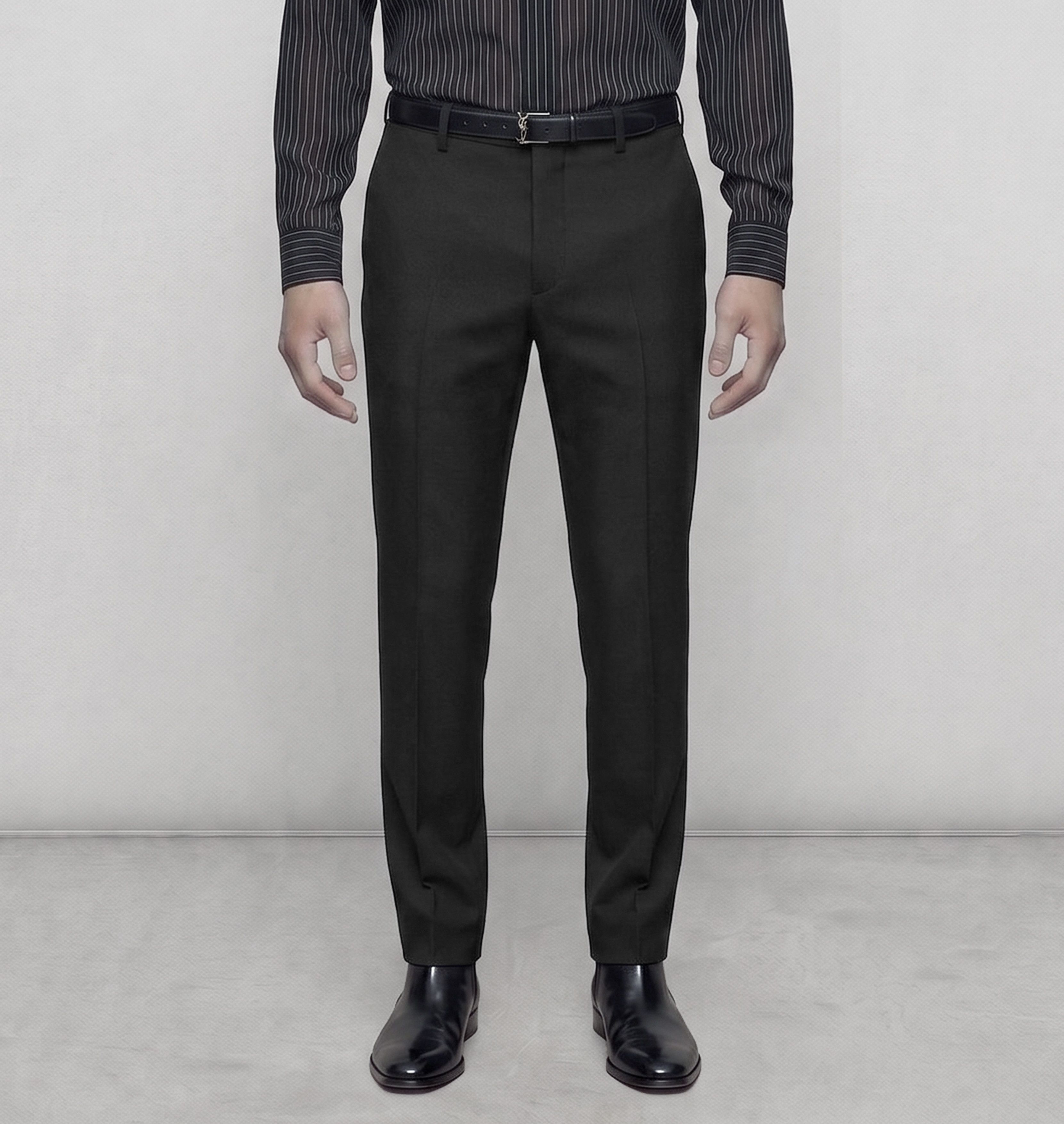 Hedi Slimane × Saint Laurent Paris Hedi Slimane Charcoal Wool Trousers Size US 34 / EU 50 - 1 Thumbnail