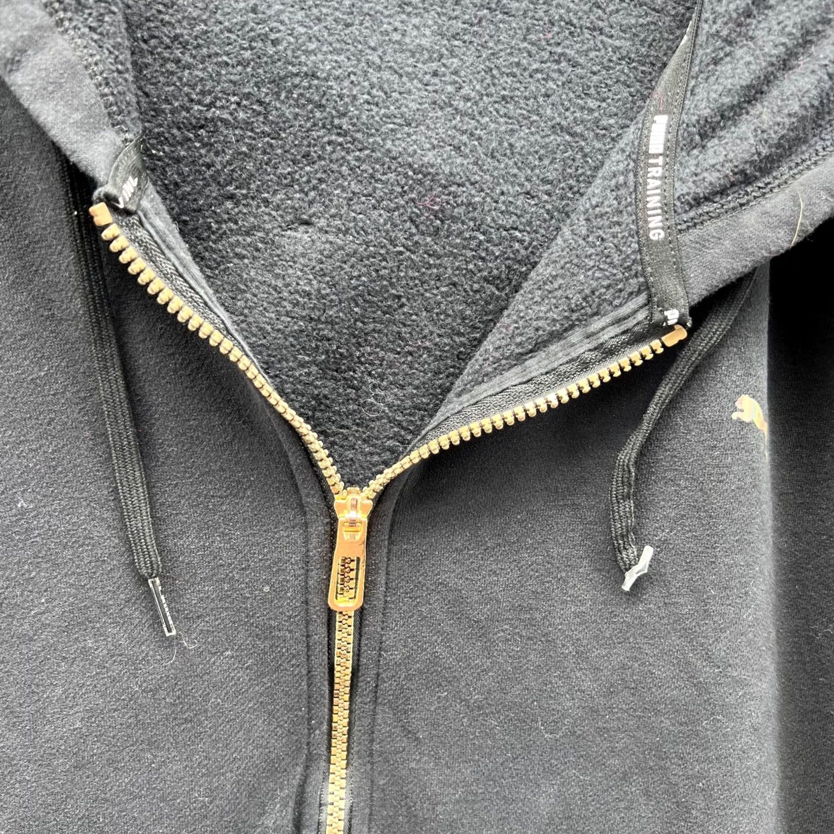 Puma VINTAGE PUMA Sweater Women XL Black Gold Hoodie Full Zip Jacket Logo Training XL Size XL / US 12-14 / IT 48-50 - 7 Thumbnail
