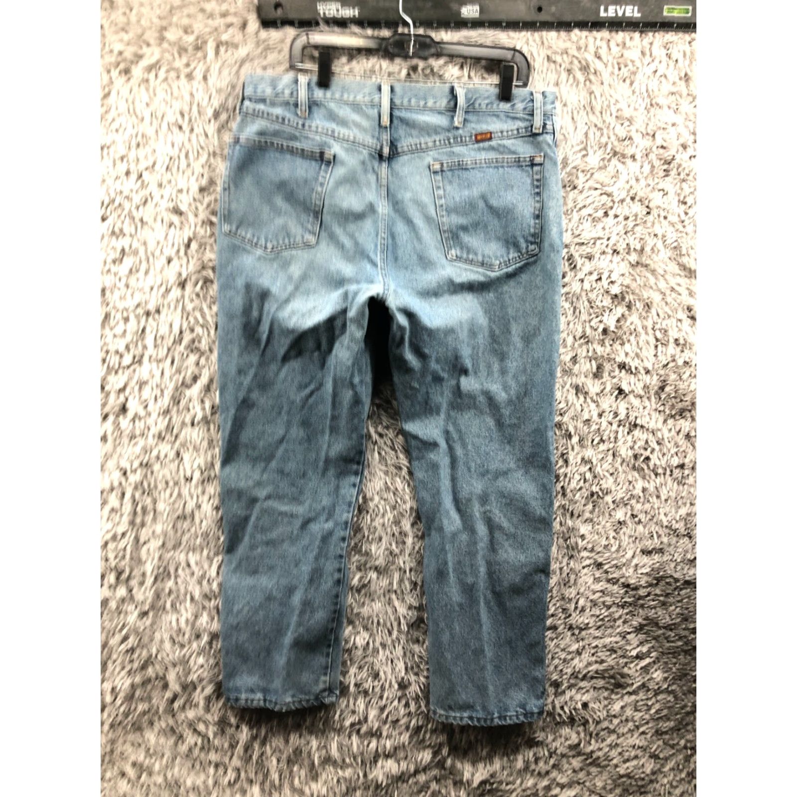 Vintage Rustler Jeans Size 38x29 Mens Straight 5-Pocket Denim Blue Stone Wash Mid Rise Regular Fit Size US 38 / EU 54 - 5 Thumbnail