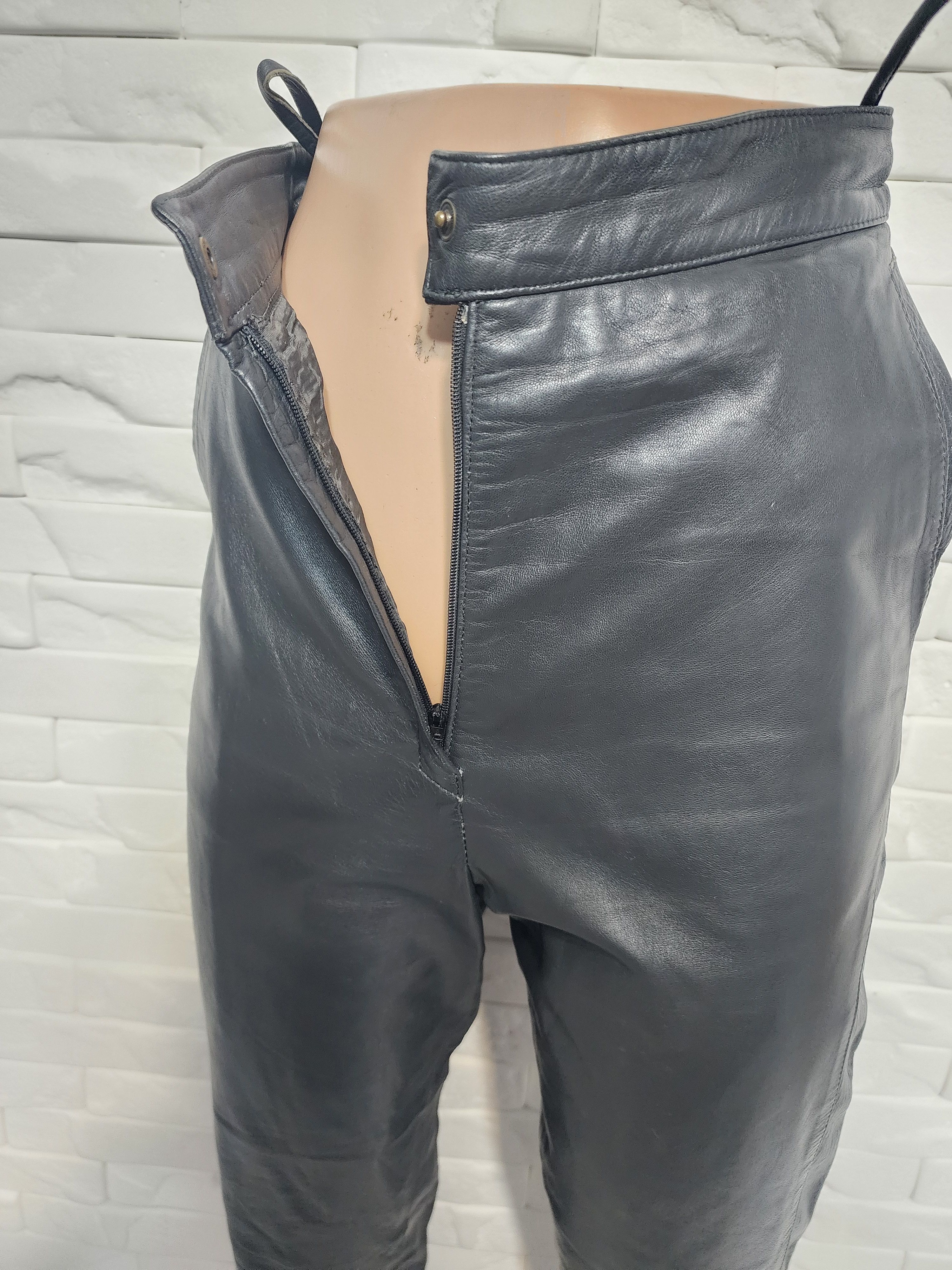 Other Gray Leather Pants: Women's Genuine Trousers Size 25" / US 0 / IT 36 - 5 Thumbnail