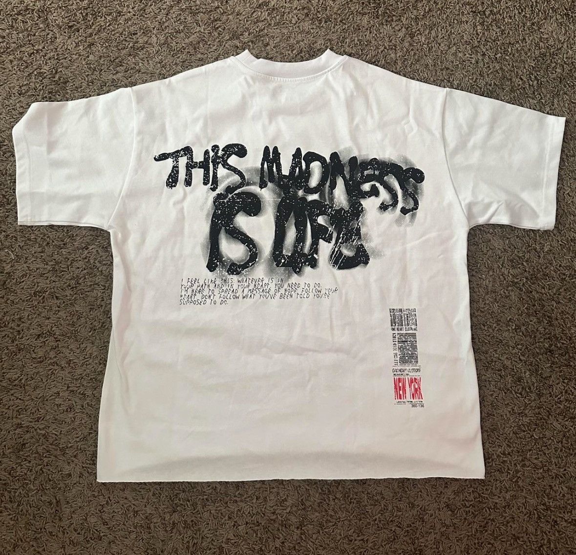 Vintage 1heart White Tee Size US M / EU 48-50 / 2 - 2 Thumbnail