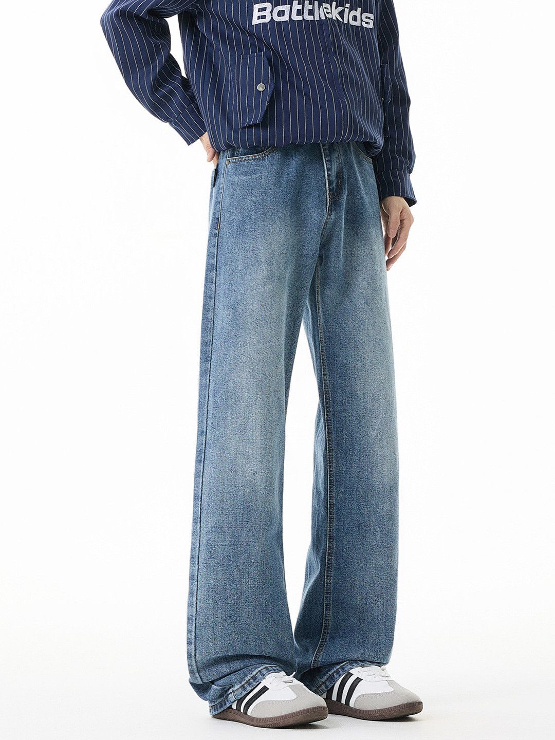 Japanese Brand Men's Retro Cleanfit Street Distressed Straight Leg Jeans Size US 32 / EU 48 - 4 Thumbnail