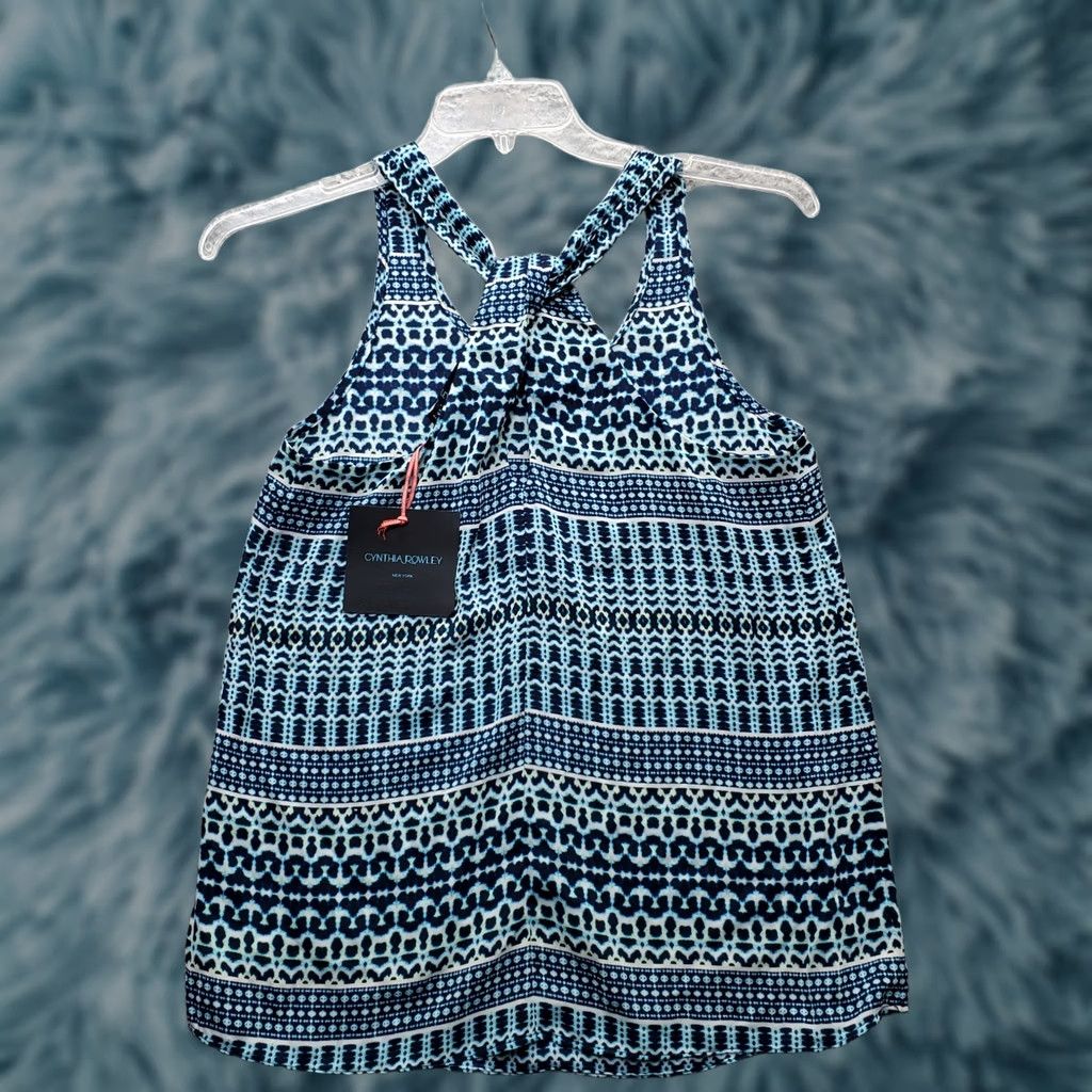 Cynthia Rowley Cynthia Rowley Tank Top Womens Small Multicolor Pattern Stretch Sleeveless Racerback - Size S Womens Tank Top Size S / US 4 / IT 40 - 1 Thumbnail